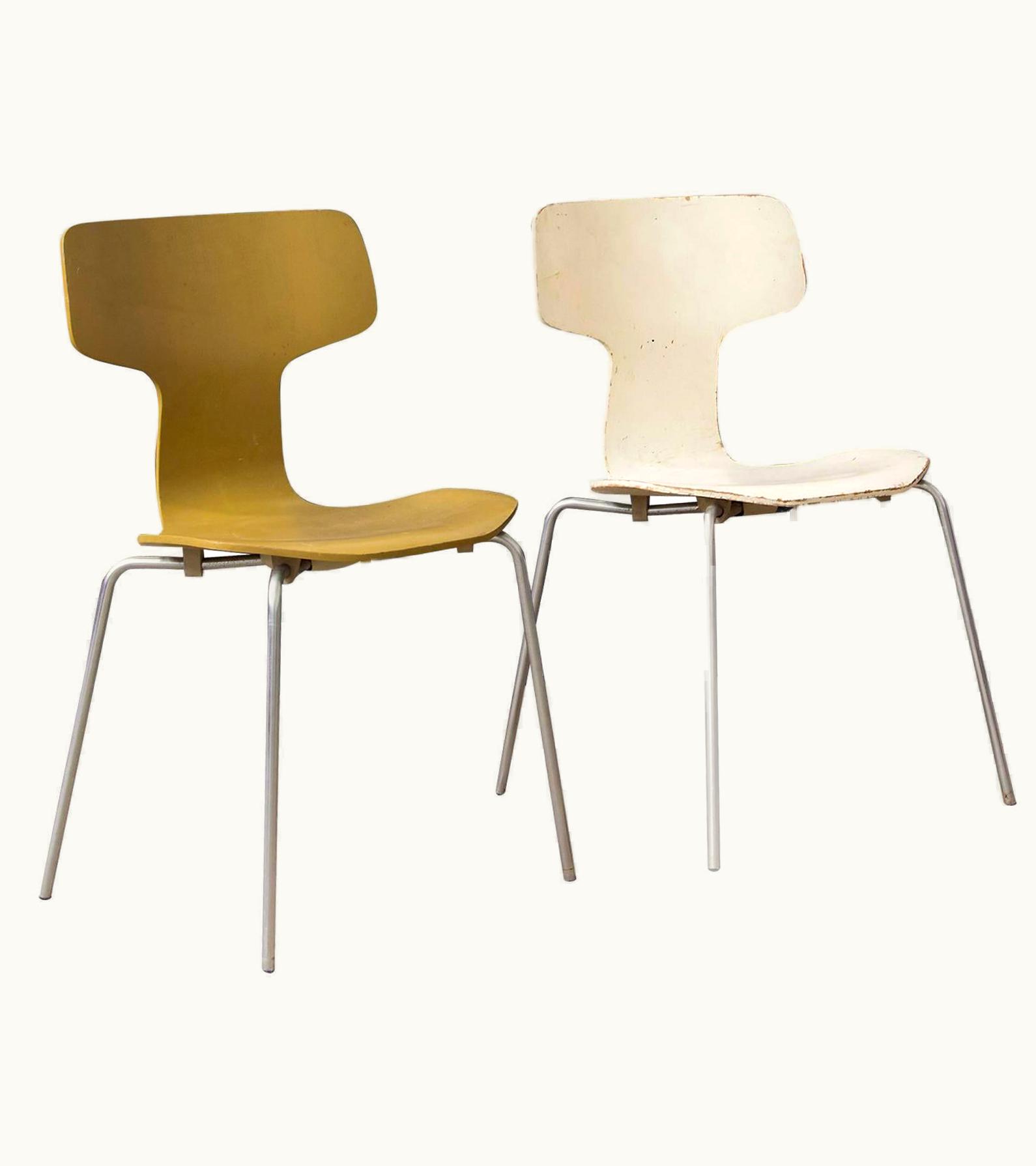 Arne Jacobsen Arne Jacobsen 1957, Arne Jacobsen, Set Of Two Rare Vintage Laminated 3103 Dining Chair
