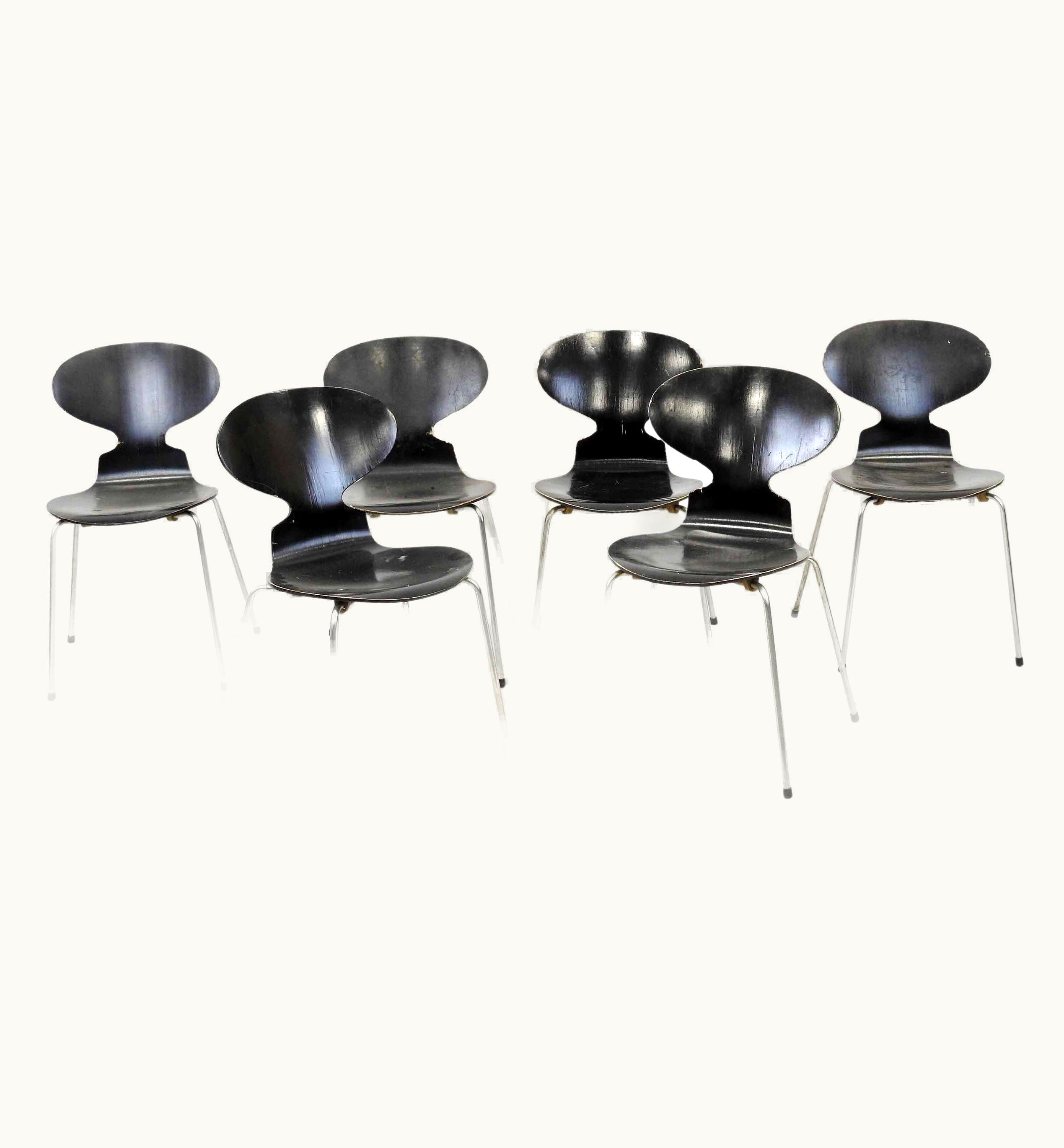 Arne Jacobsen Arne Jacobsen '1902-1971' Six Chaises Modèle 3101, Edition Fritz Hansen