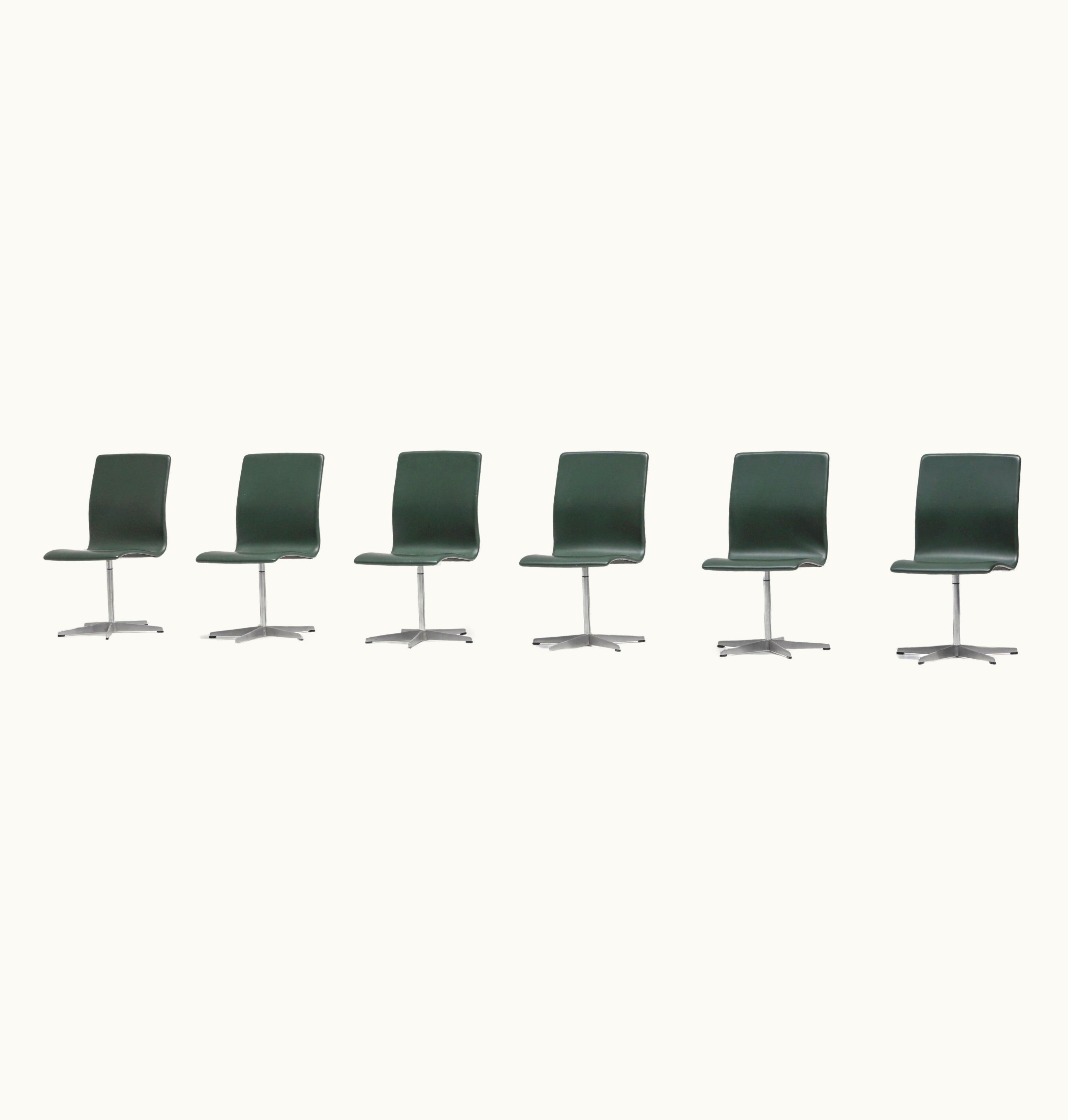 Arne Jacobsen Arne Jacobsen Set Of 6 Arne Jacobsen Oxford Dining Or Office Swivel Chairs For Fritz Hansen