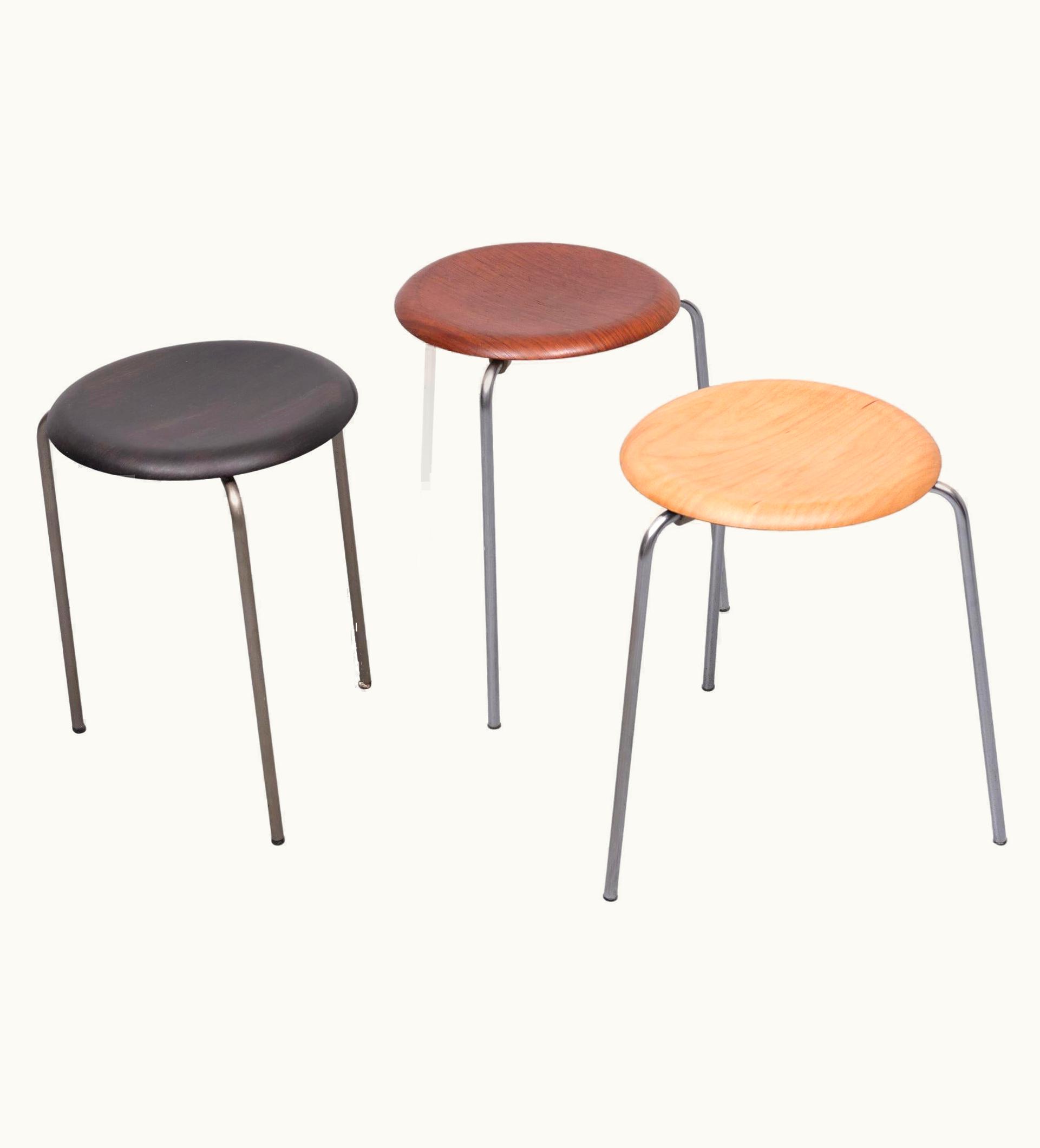 Arne Jacobsen Arne Jacobsen 3 Original Arne Jacobsen For Fritz Hansen Dot Stools 1970s