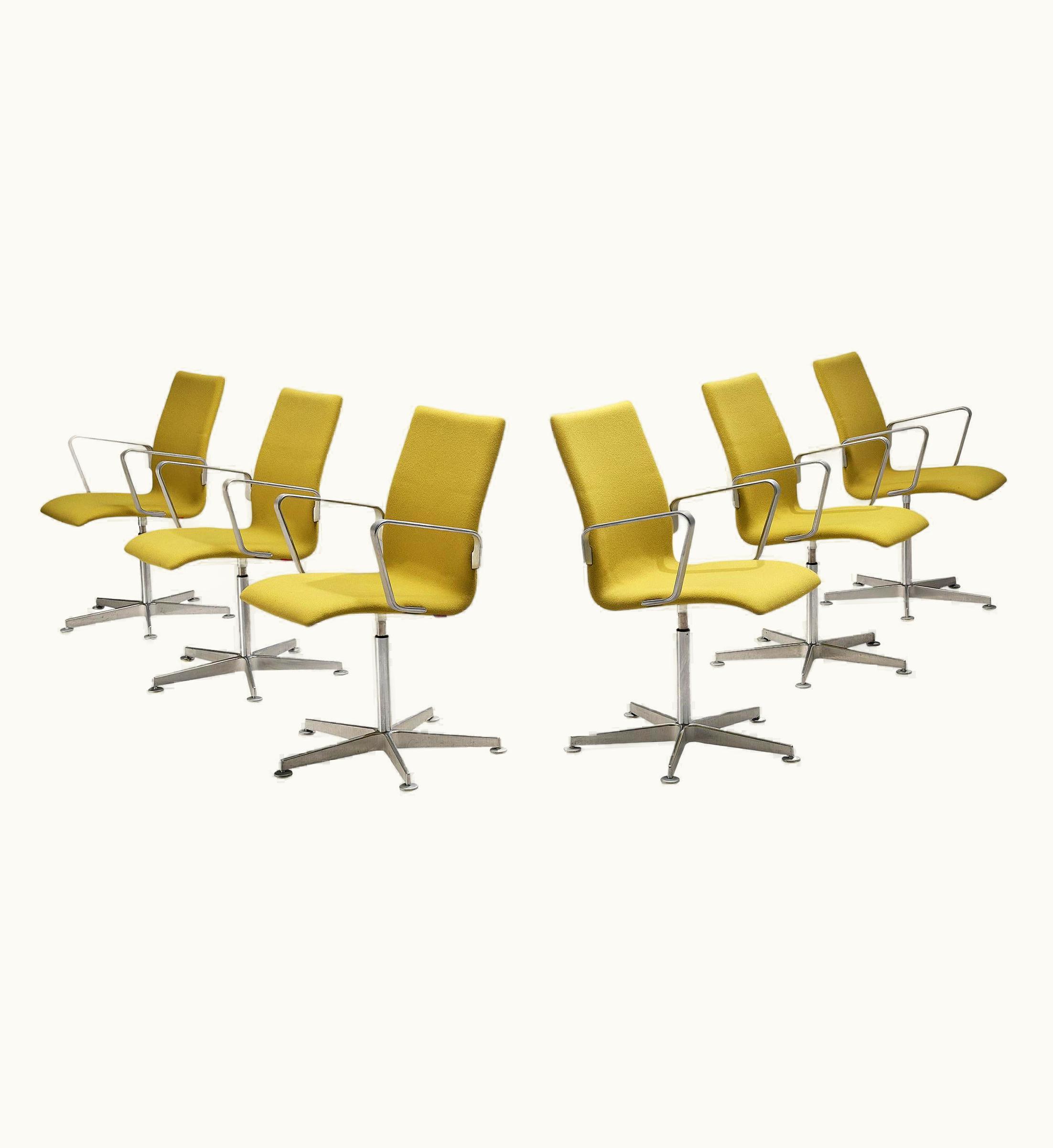 Arne Jacobsen Arne Jacobsen For Fritz Hansen Set Of Six 'Oxford' Chairs