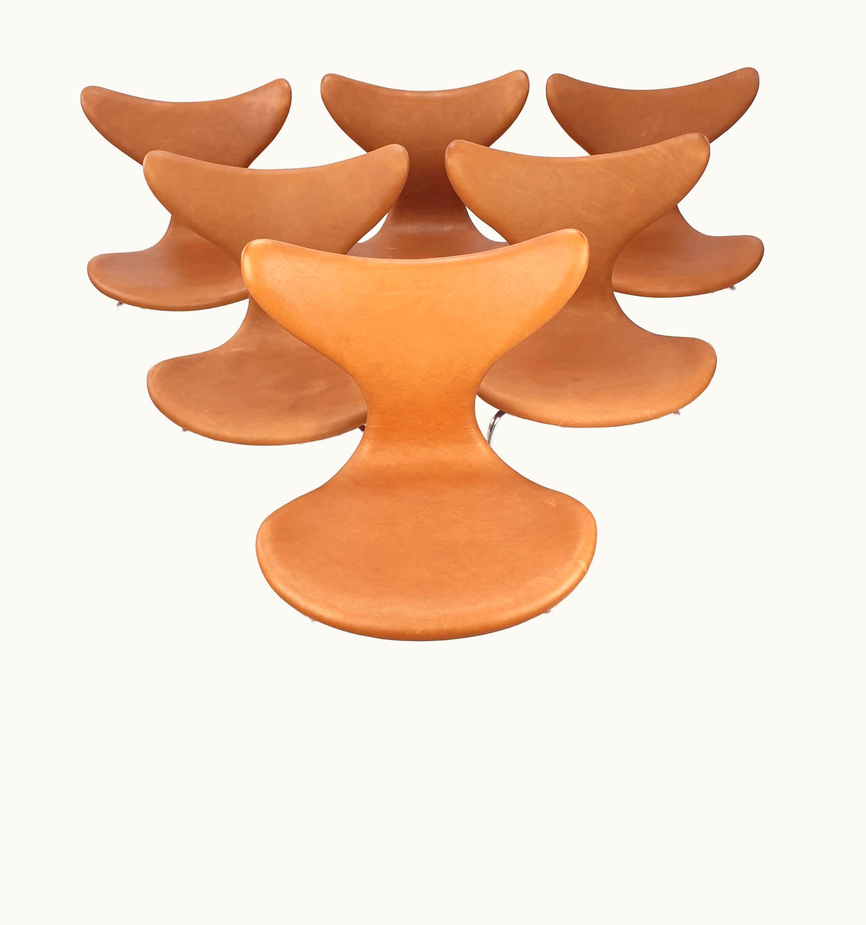 Arne Jacobsen Arne Jacobsen Set Of 6 Lily Chairs By Arne Jacobsen For Fritz Hansen, 1960s