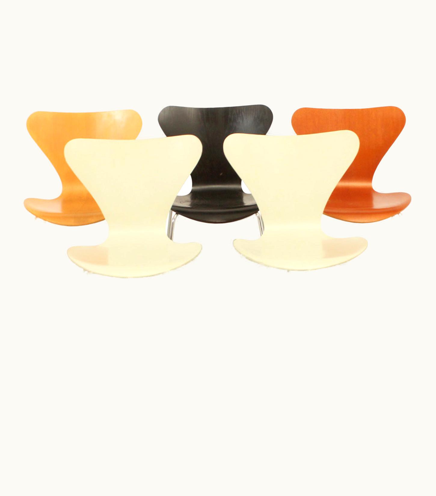 Arne Jacobsen Arne Jacobsen Set Of Five 3107 Chairs By Arne Jacobsen For Fritz Hansen