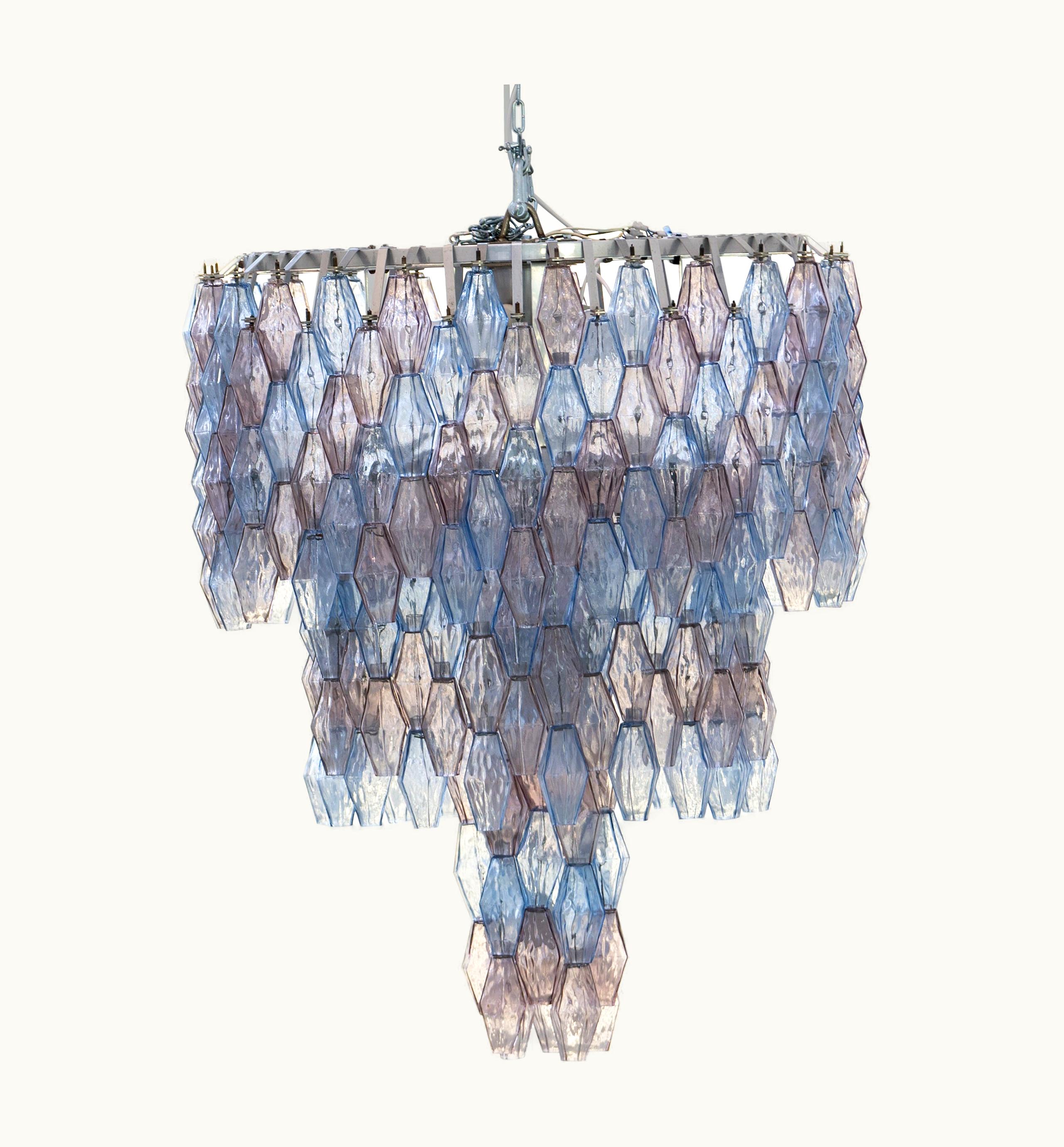 Carlo Scarpa Carlo Scarpa, Poliedri Chandelier, 1969 Murano Glass Light, Ø 85cm, 110cm Height