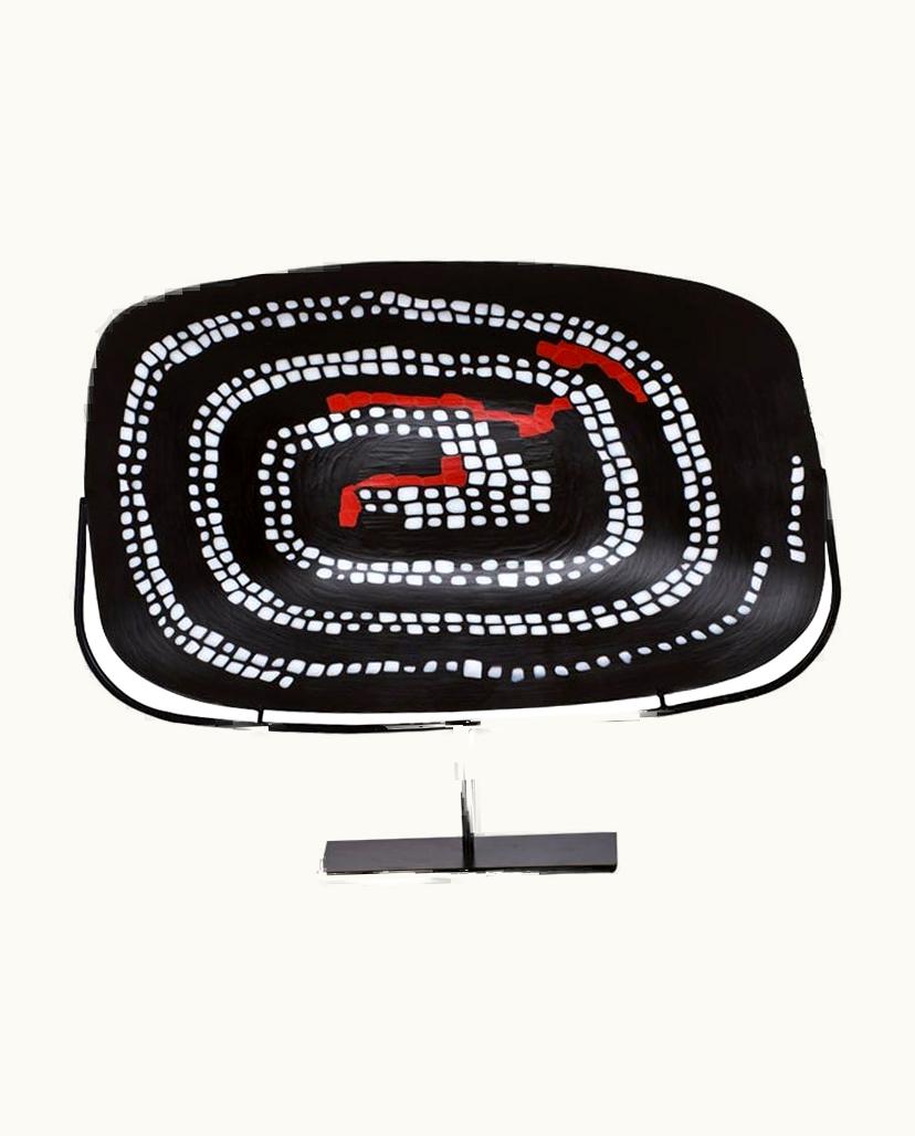 Carlo Scarpa Carlo Scarpa 21st Century Serpente Glass Sculpture In Black/Coral By Carlo Scarpa