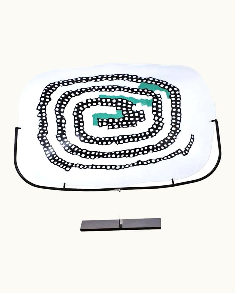 Carlo Scarpa Carlo Scarpa 21st Century, Serpente Glass Sculpture In Black / Milk-White / Turquoise
