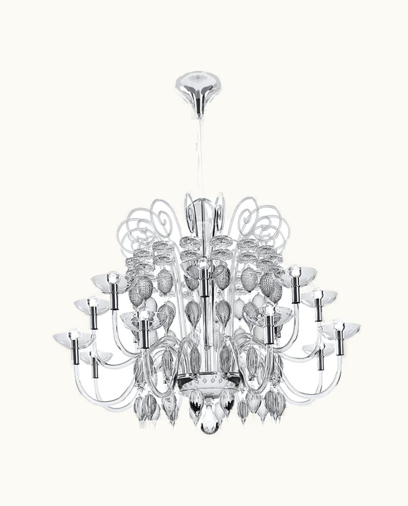 Carlo Scarpa Carlo Scarpa 21st Century Carlo Scarpa 99.37 16-Light Chandeliers In Crystal