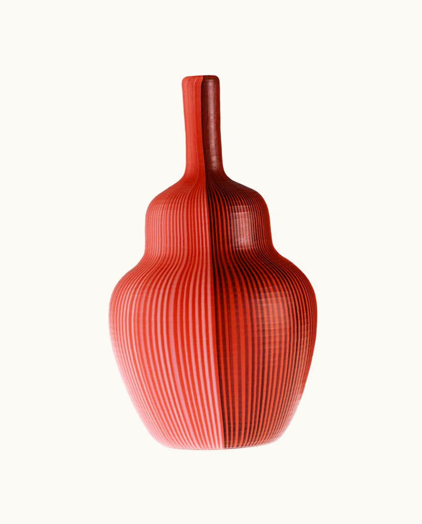 Carlo Scarpa Carlo Scarpa 21st Century Tessuti Battuti Small Vase In Coral By Carlo Scarpa