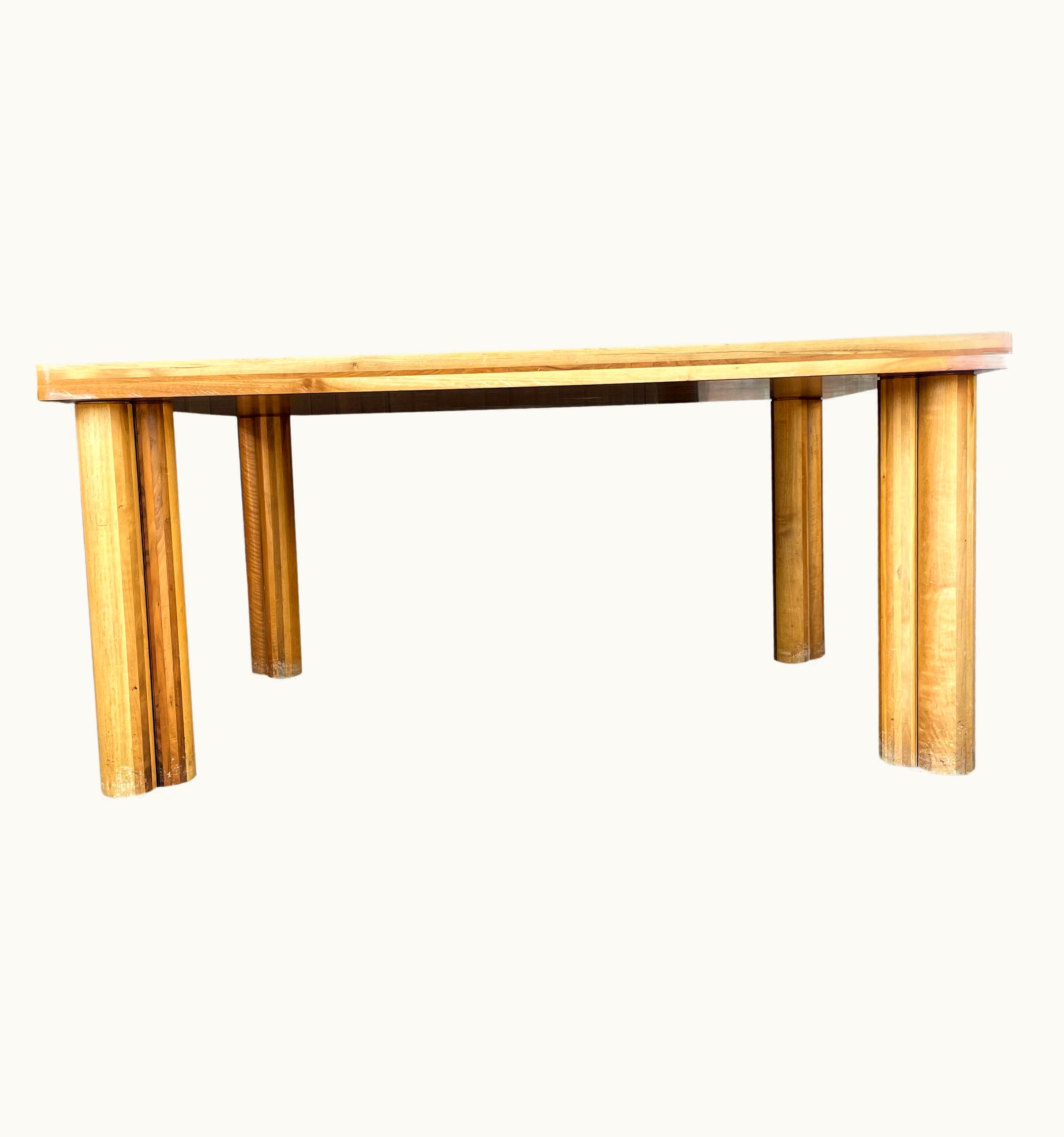 Carlo Scarpa Carlo Scarpa Mid-Century Brown Walnut "Scuderia" Dining Table For Bernini, 1977