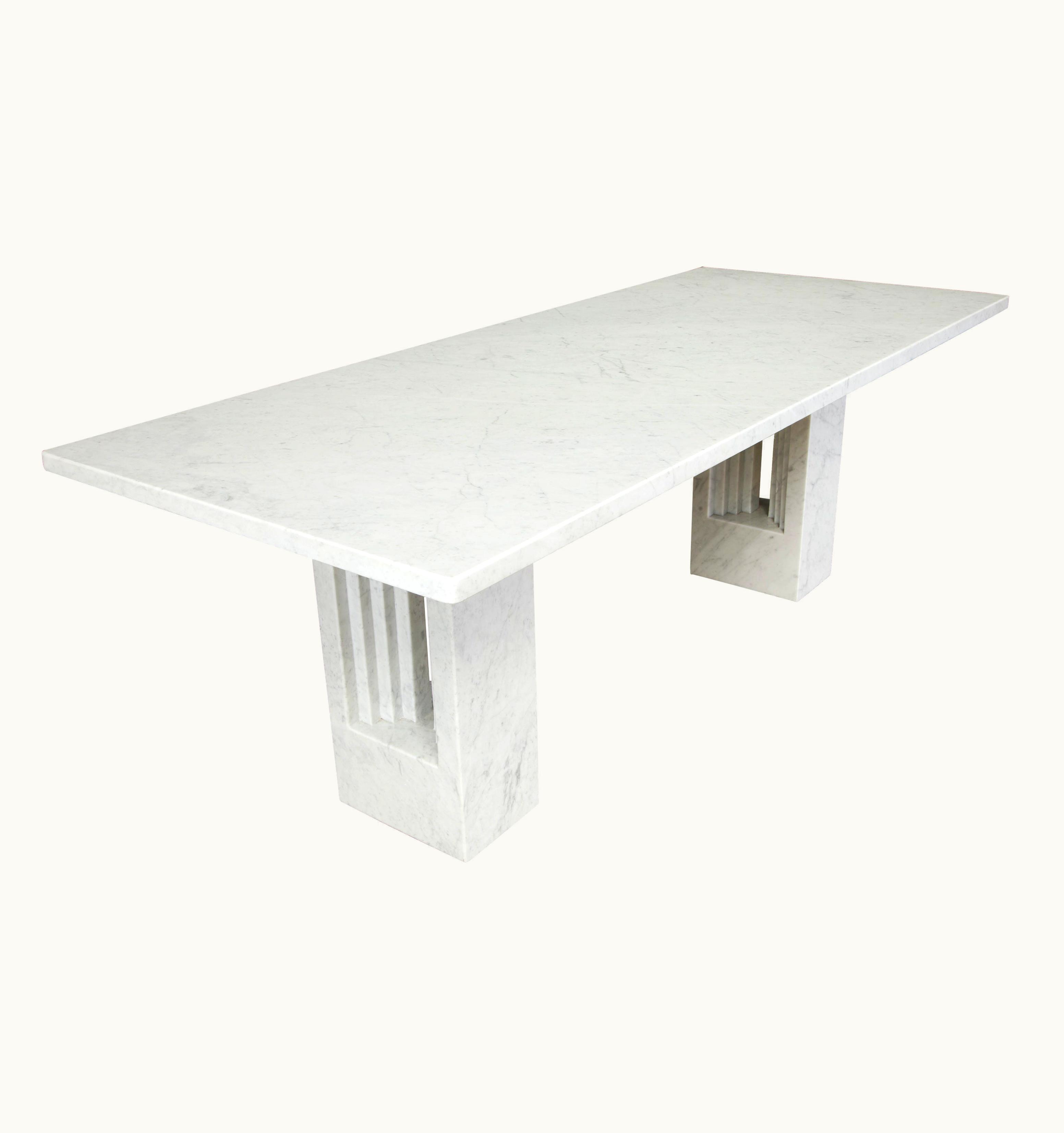 Carlo Scarpa;Marcel Breuer Carlo Scarpa;Marcel Breuer 'Delfi' Marble Dining Table By Marcel Breuer And Carlo Scarpa For Gavina, Italy