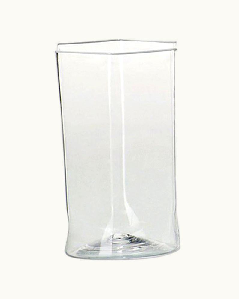 Carlo Scarpa Carlo Scarpa Venini Esagonale Acqua Water Glass In Crystal & Milk White By Carlo Scarpa