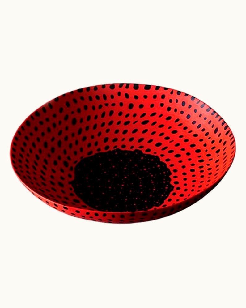 Carlo Scarpa Carlo Scarpa Venini Murrine Opache Plate In Red With Black Details By Carlo Scarpa