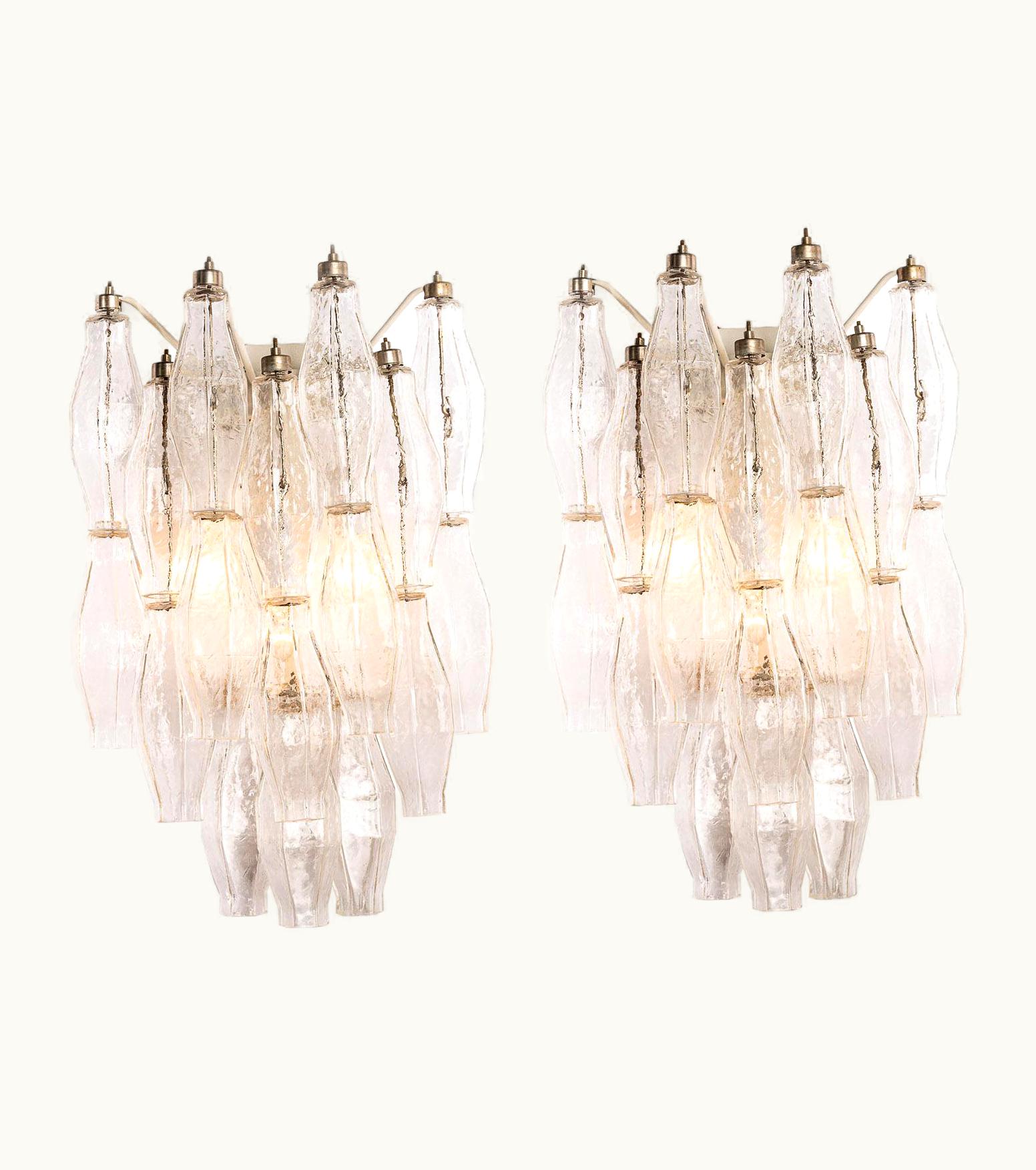 Carlo Scarpa Carlo Scarpa 1960s, Pair Of Hand Blown Glass Sconces By Carlo Scarpa For Venini