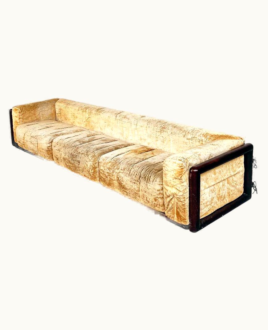 Carlo Scarpa Carlo Scarpa Italian Mid-Century Modern Large Beige Sofa Cornaro By C. Scarpa, S.Gavina, 1973