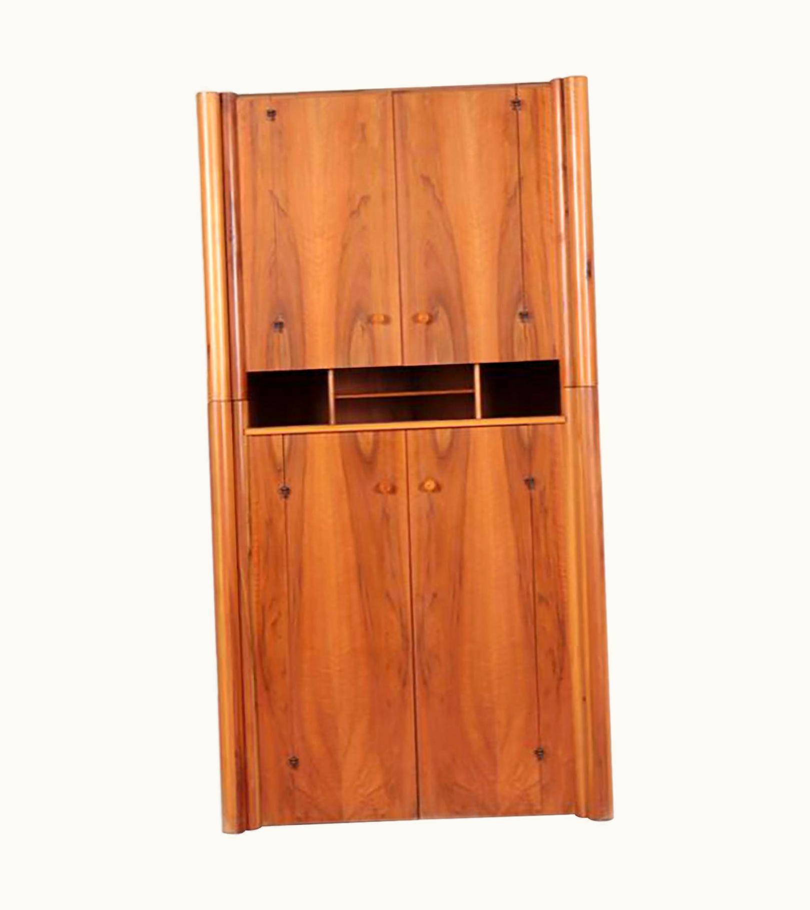 Carlo Scarpa Carlo Scarpa Italian Walnut Scuderia Vertical Sideboard By Carlo Scarpa For Bernini