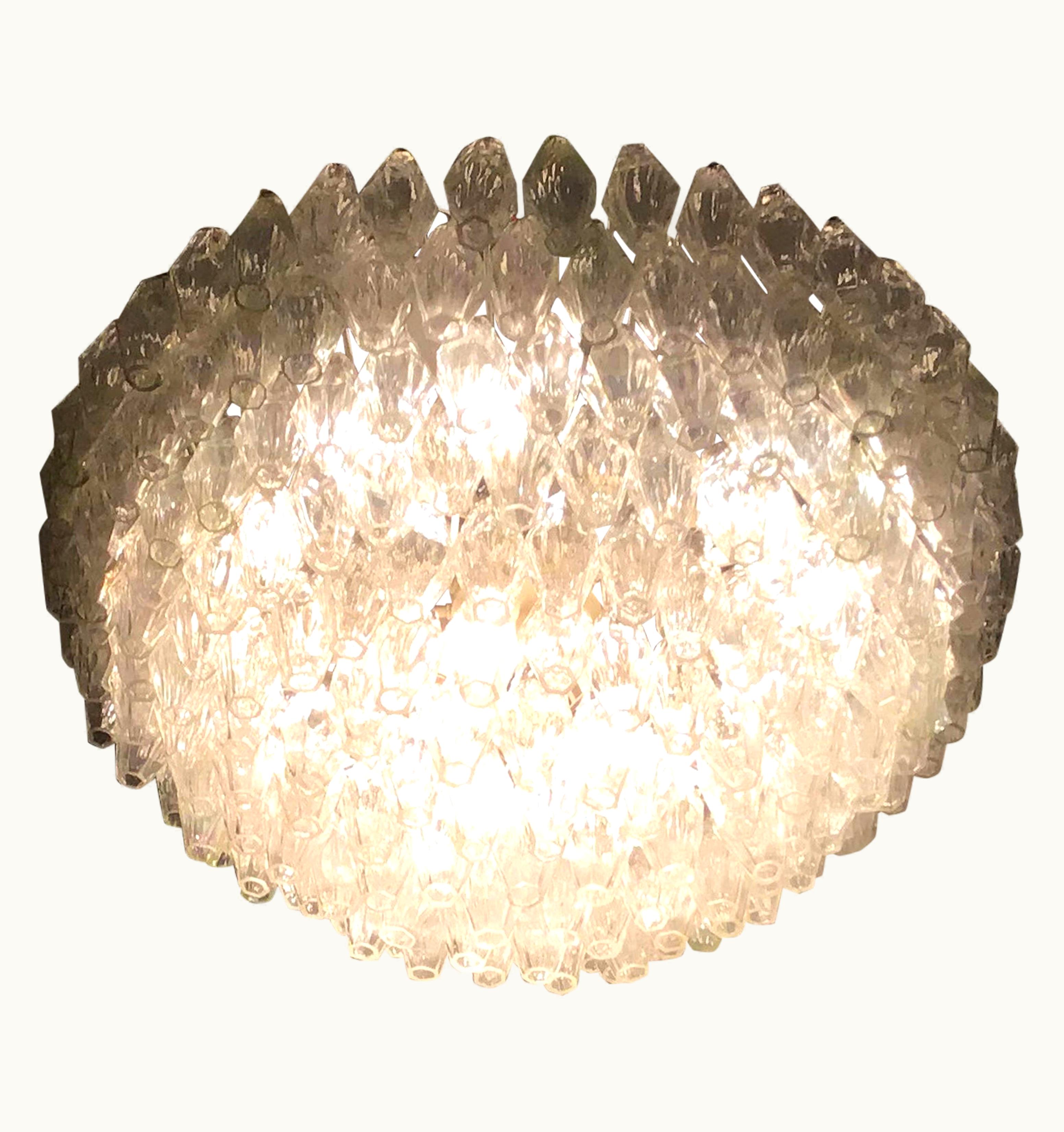 Carlo Scarpa Carlo Scarpa Venini "Carlo Scarpa" Poliedri Murano Glass Iron Brass, 1960, Italy