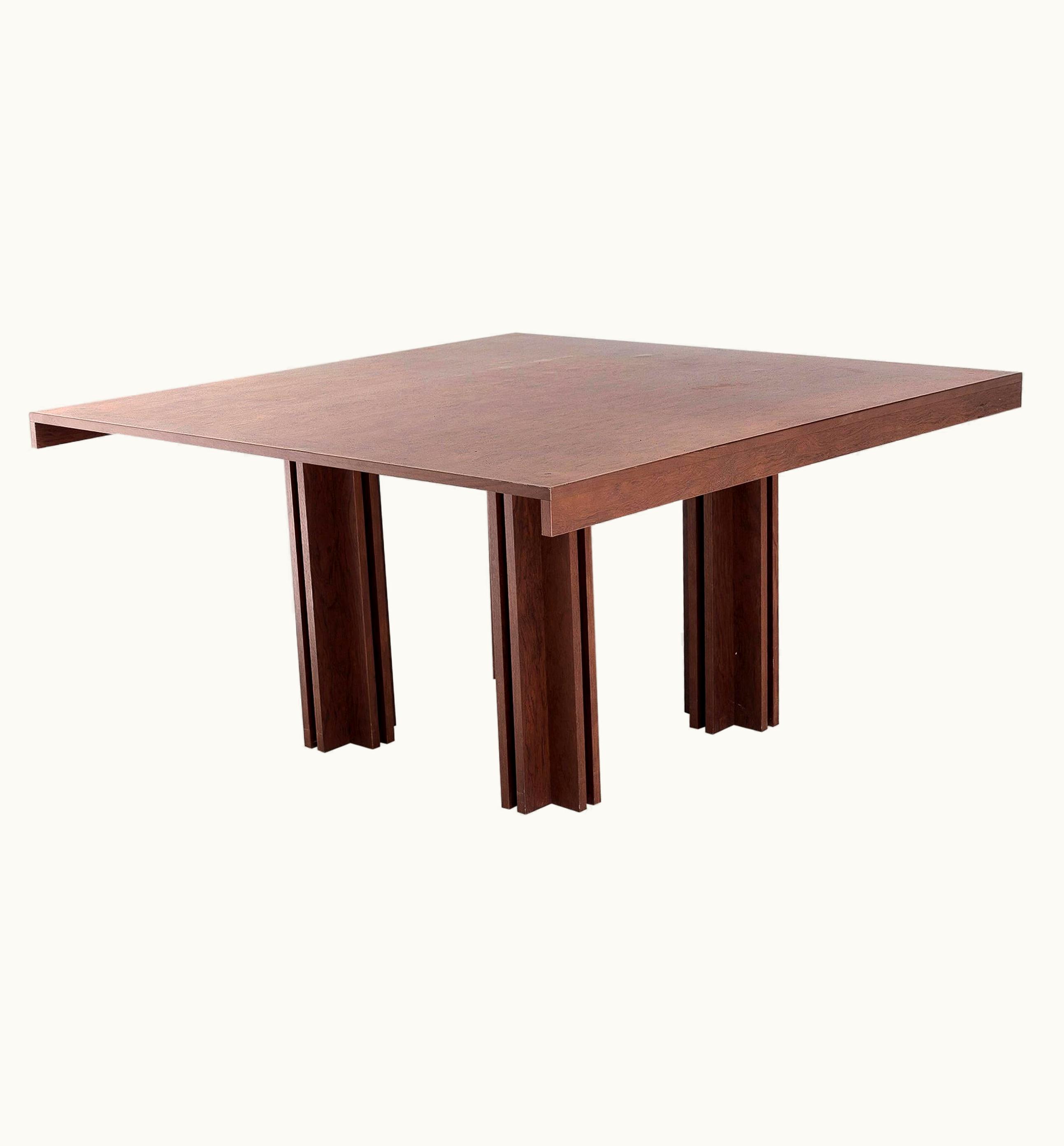 Carlo Scarpa Carlo Scarpa, Small Dining Table Model "Quatour", Walnut, Italy 1974