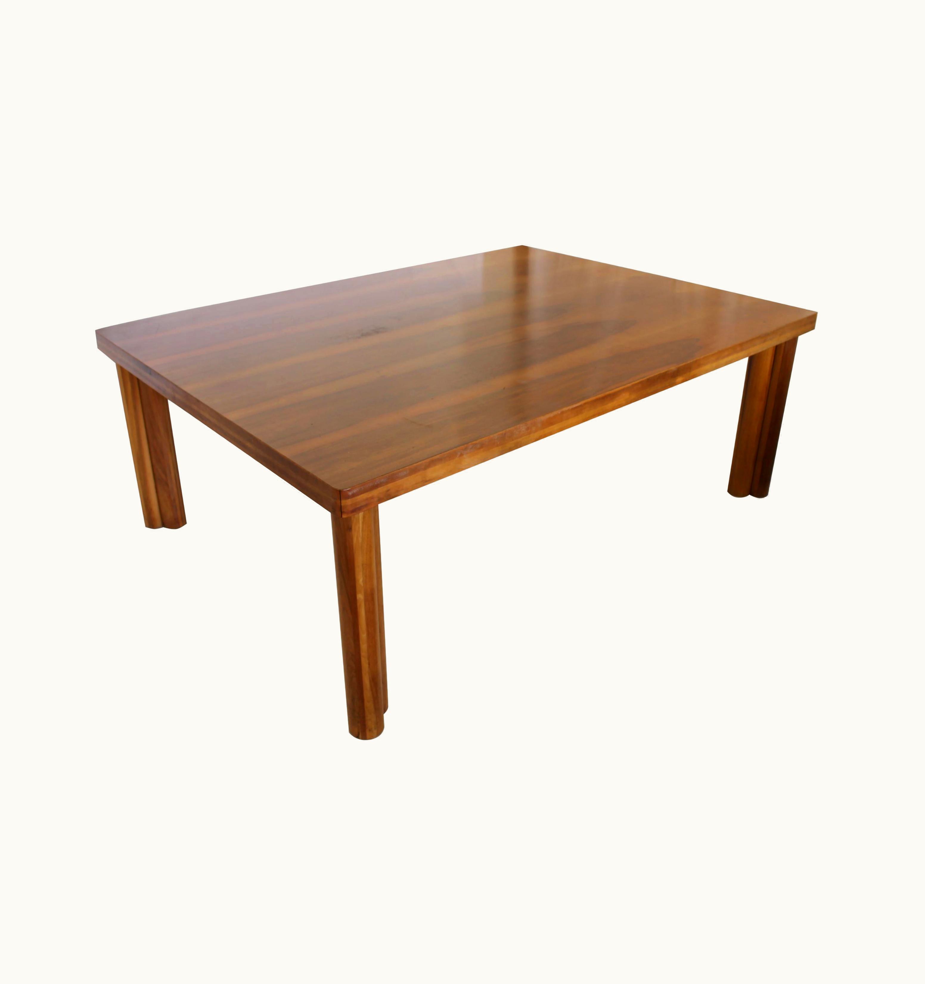 Carlo Scarpa Carlo Scarpa Midcentury Carlo Scarpa Natural Walnut Italian Large Dining Table, Bernini 1977