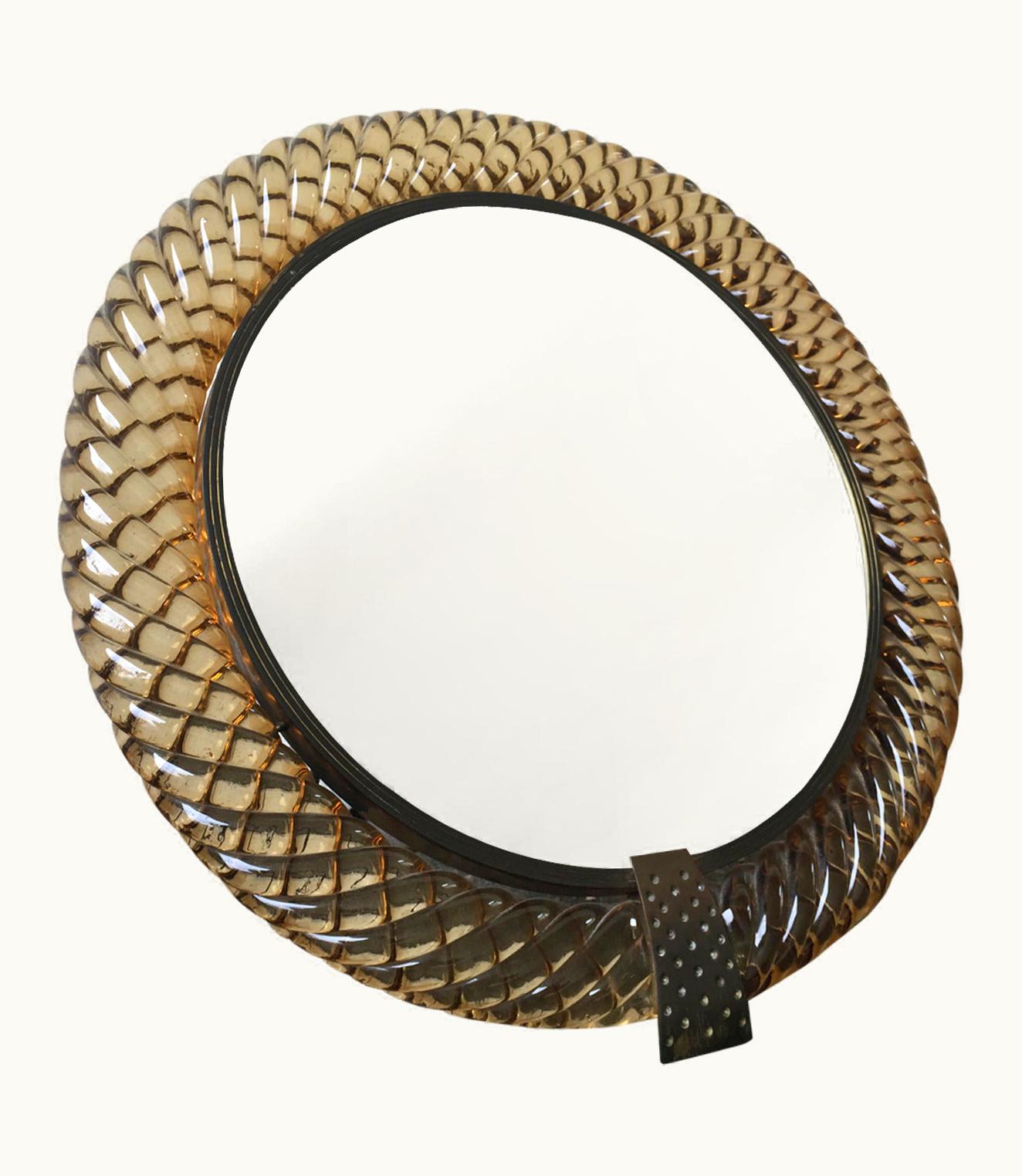 Carlo Scarpa Carlo Scarpa Treccia Vanity Mirror By Carlo Scarpa For Venini, Murano