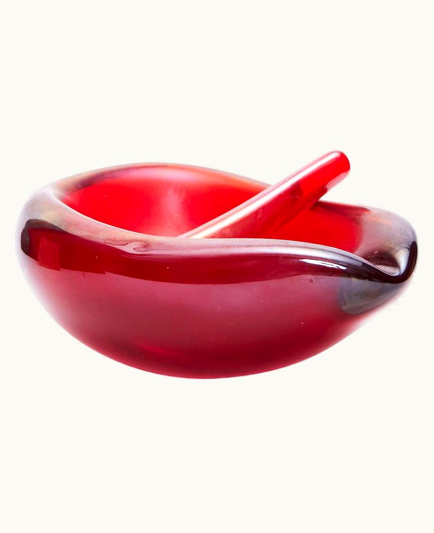 Carlo Scarpa Carlo Scarpa Cendrier In Deep Red Glass By Carlo Scarpa Circa 1942 For Venini