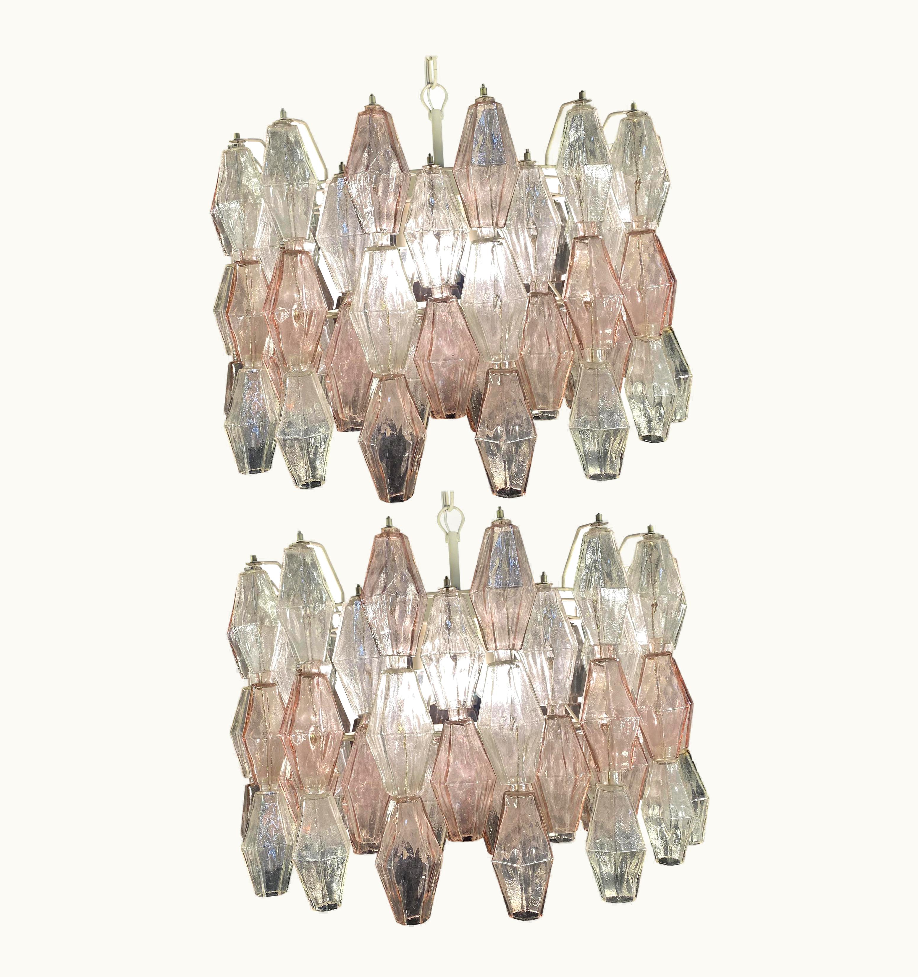 Carlo Scarpa Carlo Scarpa Pair Of Original Poliedri Chandelier By Carlo Scarpa For Venini, Murano, 1960s
