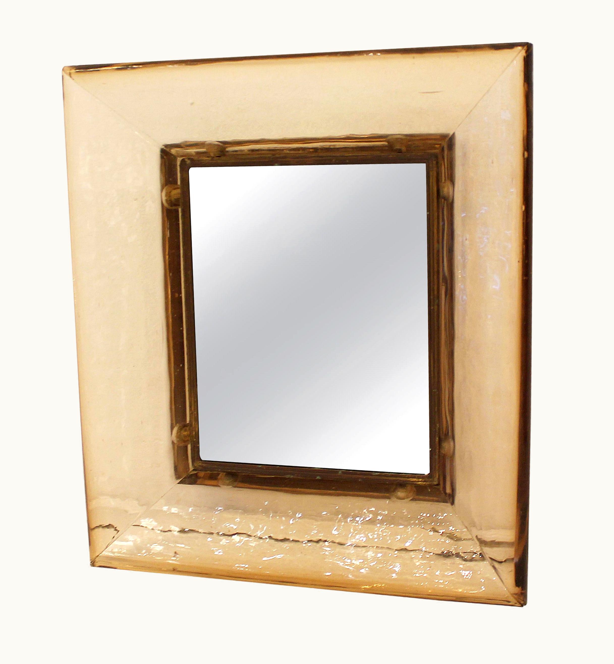 Carlo Scarpa Carlo Scarpa Murano Glass Mirror By Carlo Scarpa For Venini, Italy, 1930s