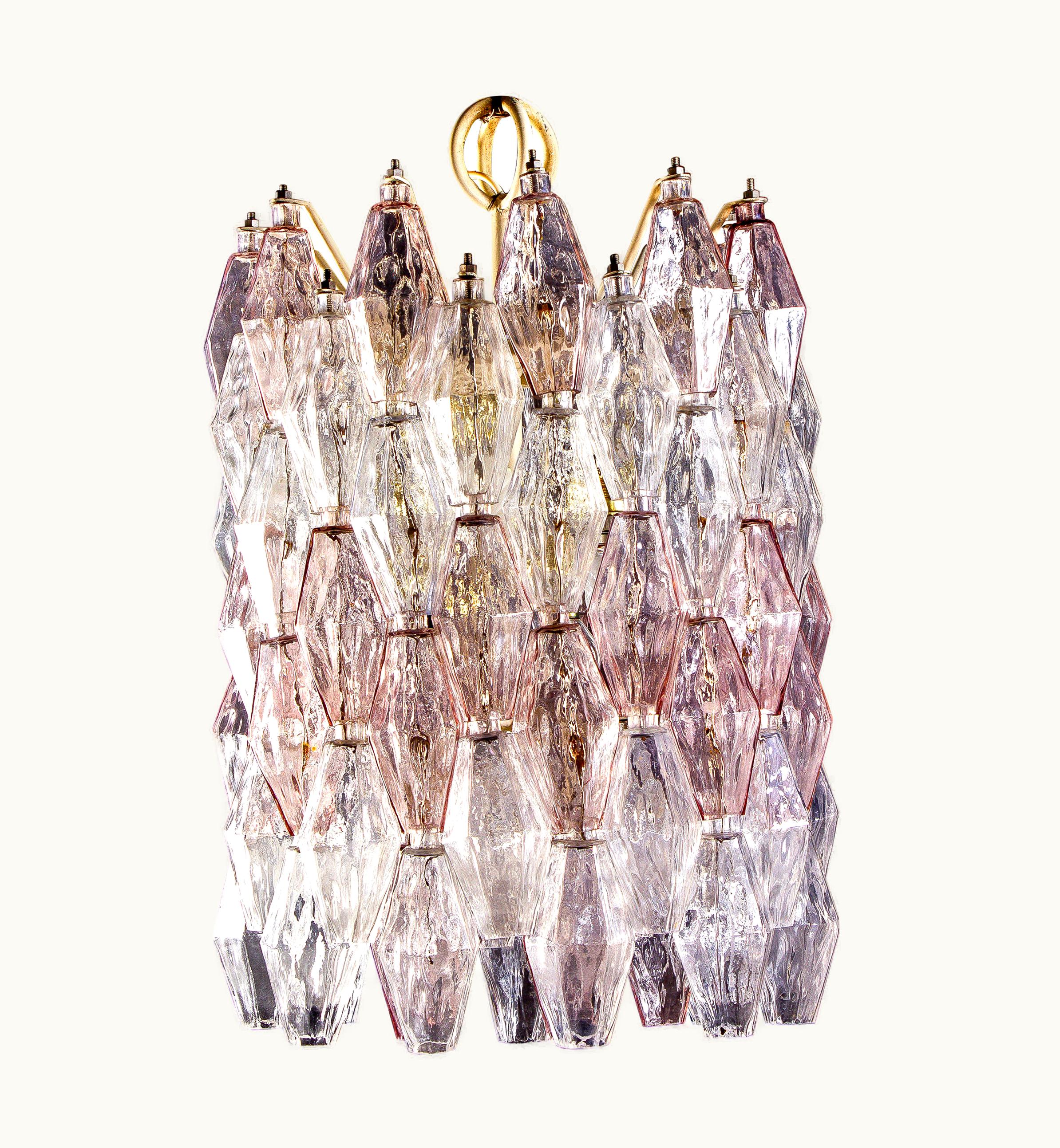 Carlo Scarpa Carlo Scarpa Venini Pink And Ice Original Poliedri Chandelier By Carlo Scarpa, 1955 UZ0188532
