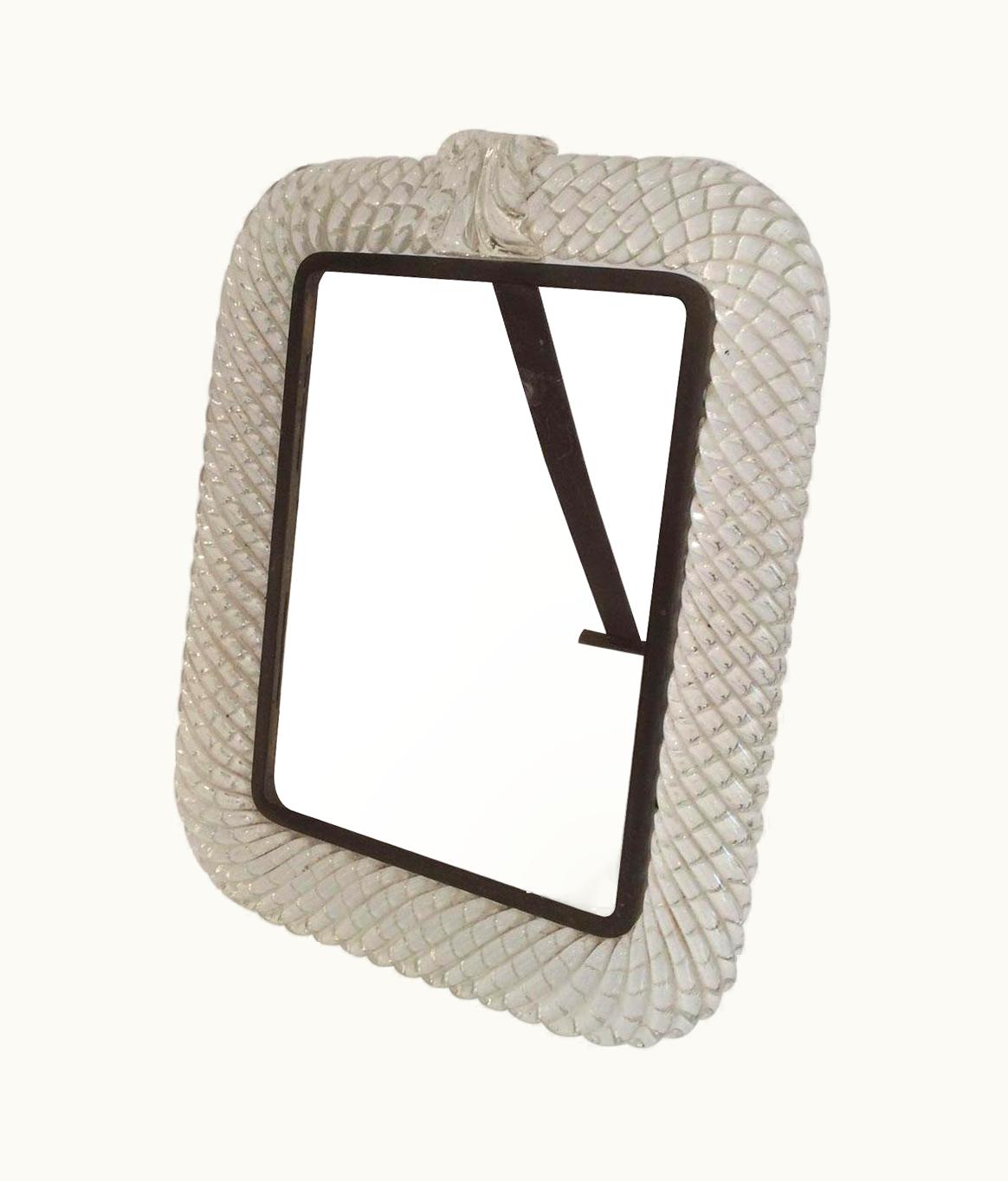 Carlo Scarpa Carlo Scarpa Carlos Carpa For Vetri Venini. Murano Twisted Cristal And Brass Picture Frame