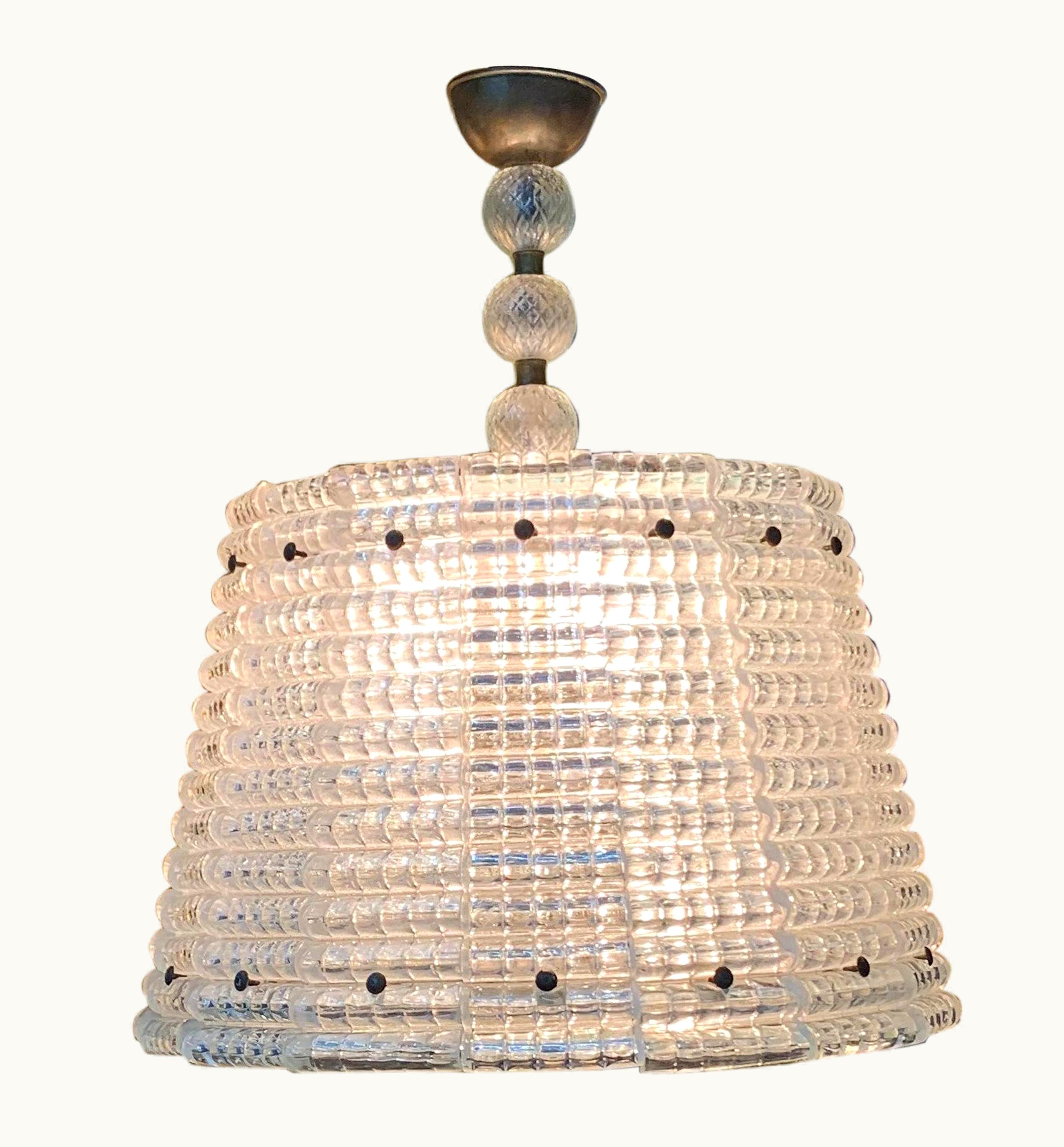 Carlo Scarpa Carlo Scarpa Chandelier Model 5310 For Venini In Murano Glass, Italy, Circa 1939