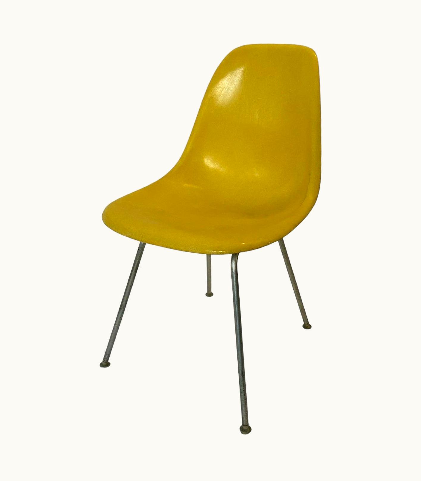 Charles and Ray Eames Charles and Ray Eames Herman Miller Eames Fiberglass Dining Chair In Brilliant Yellow