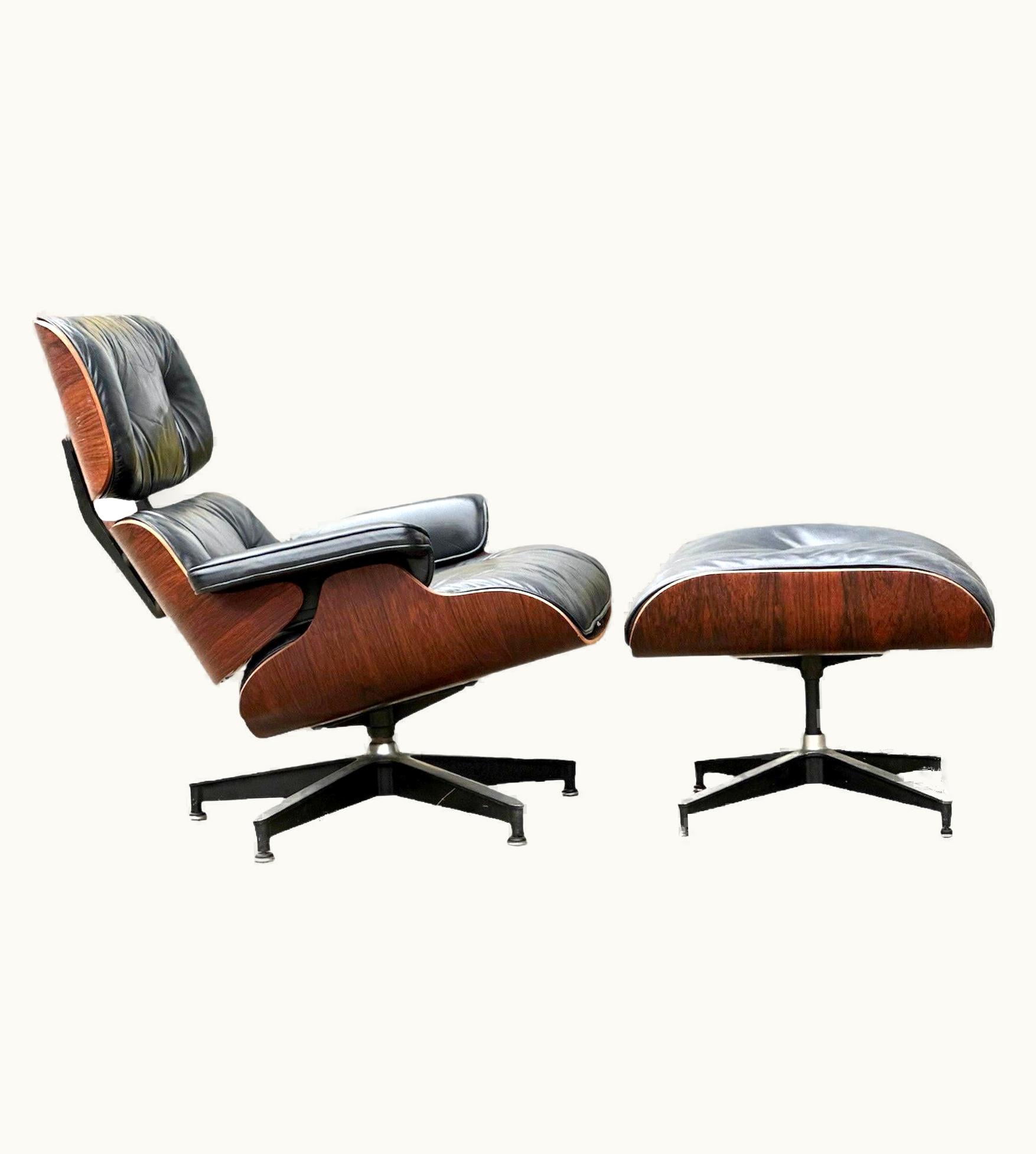 Charles and Ray Eames Charles and Ray Eames Restored Herman Miller Eames Lounge Chair And Ottoman