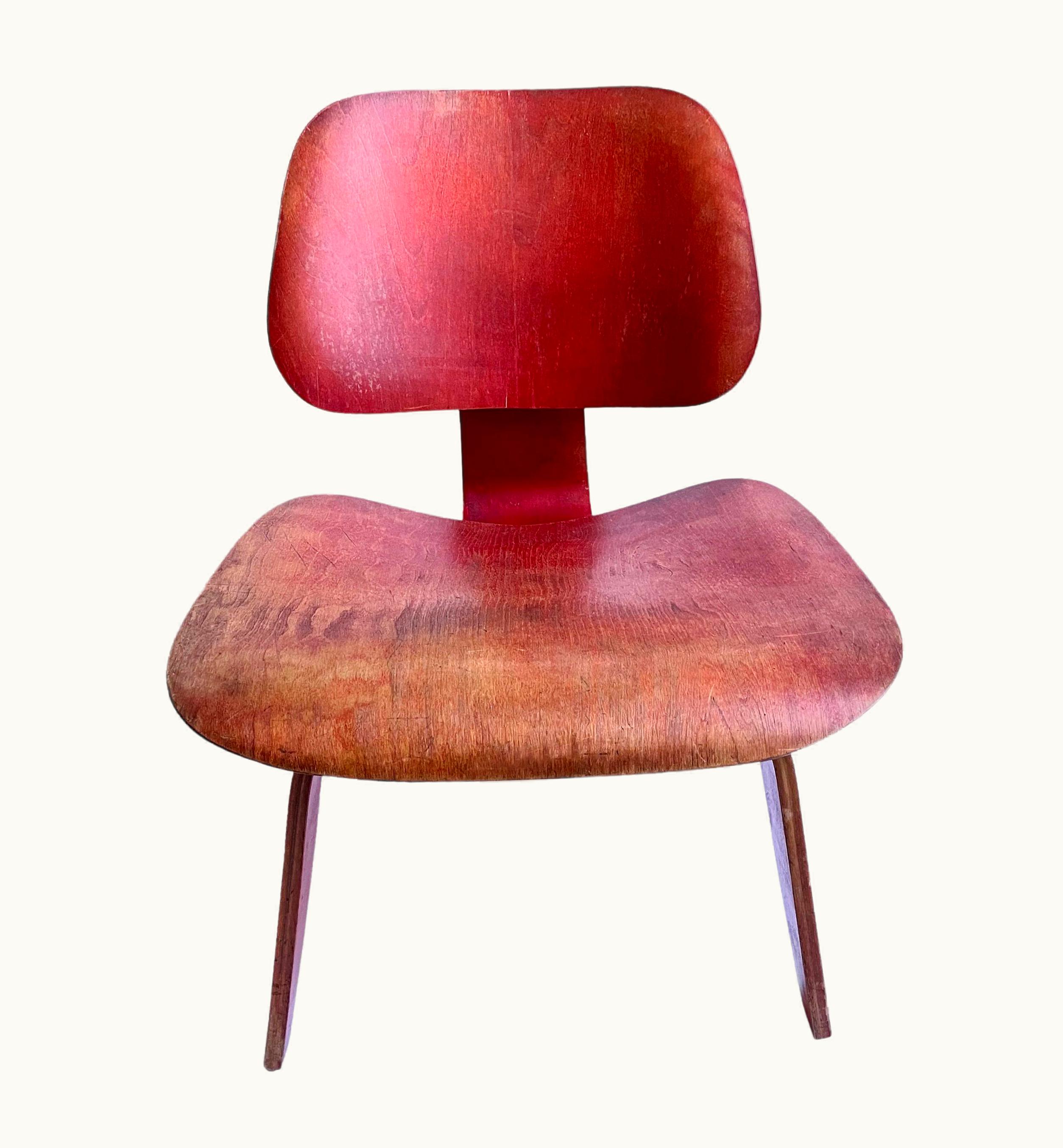 Charles and Ray Eames Charles and Ray Eames Herman Miller Eames LCW Red Aniline Dye