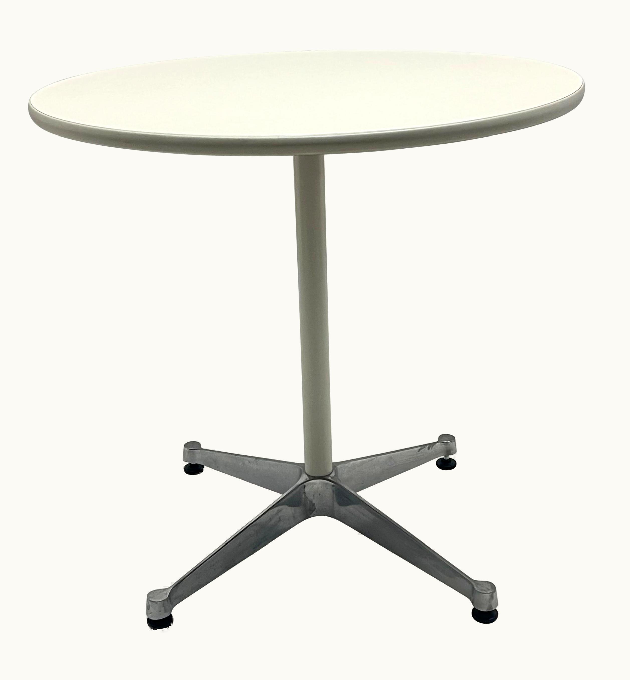 Ray Eames;Charles and Ray Eames;Charles Eames Ray Eames;Charles and Ray Eames;Charles Eames Contemporary Herman Miller Eames Aluminum Dining Bistro Table, USA, Circa 2000s