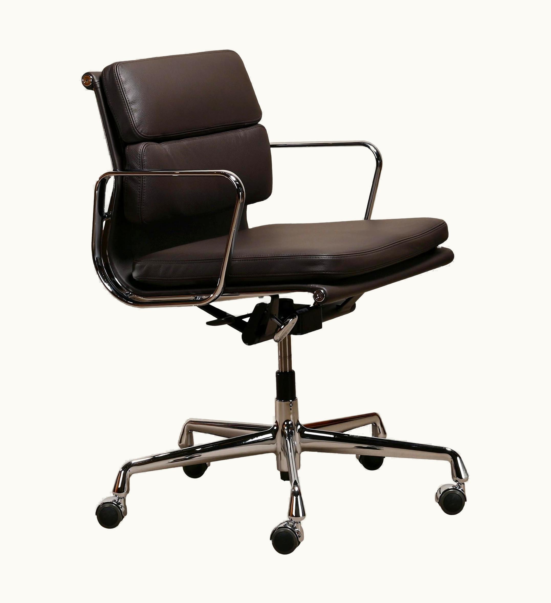 Charles and Ray Eames Charles and Ray Eames Charles & Ray Eames EA217 Office Chair In Chocolate Brown Leather, VItra