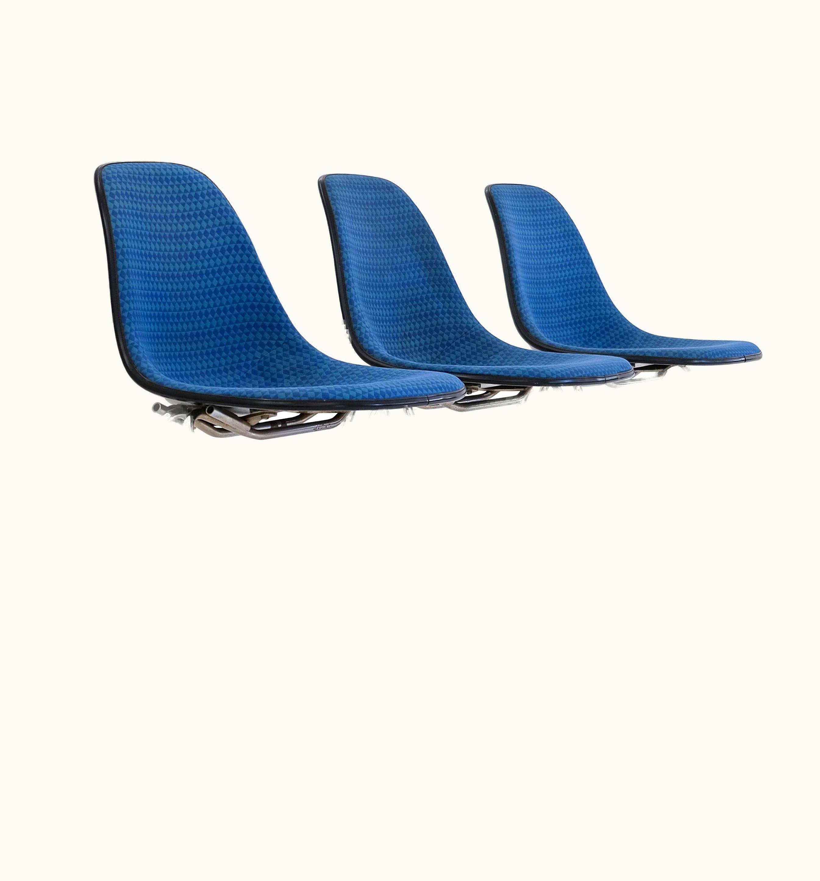 Charles and Ray Eames;Alexander Girard Charles and Ray Eames;Alexander Girard Side Chairs By Charles Eames, Covered With Original Fabric By Alexander Girard