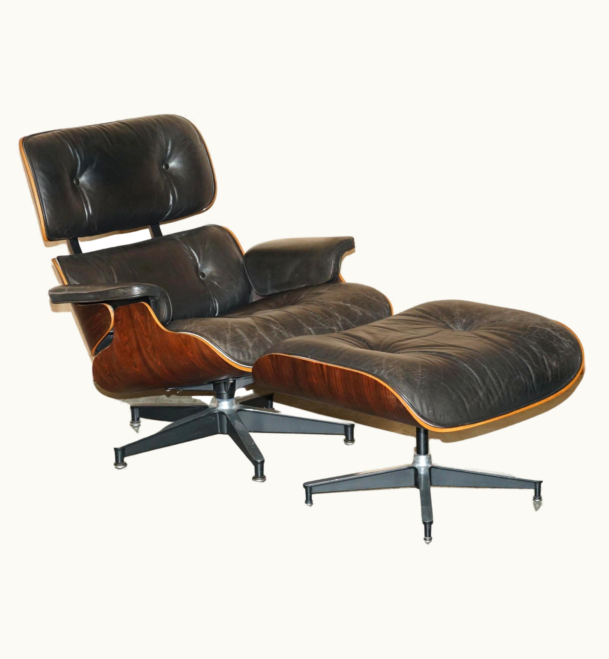 Charles and Ray Eames Charles and Ray Eames Restored 1960's Herman Miller No1 Hardwood Eames Lounge Armchair And Ottoman