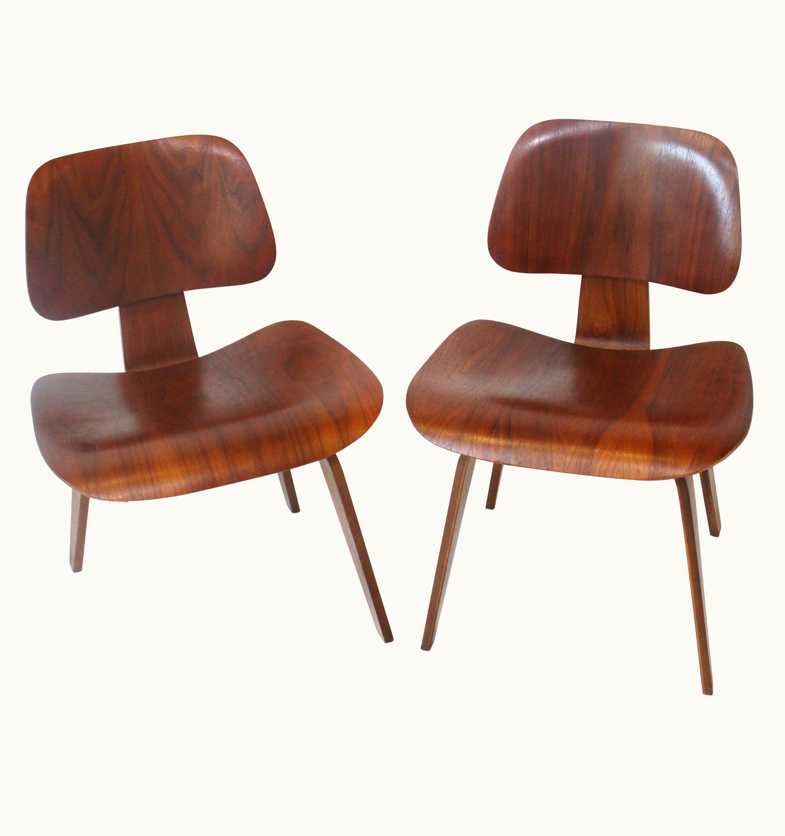 Charles and Ray Eames Charles and Ray Eames Early Eames Bent Walnut DCW For Herman Miller