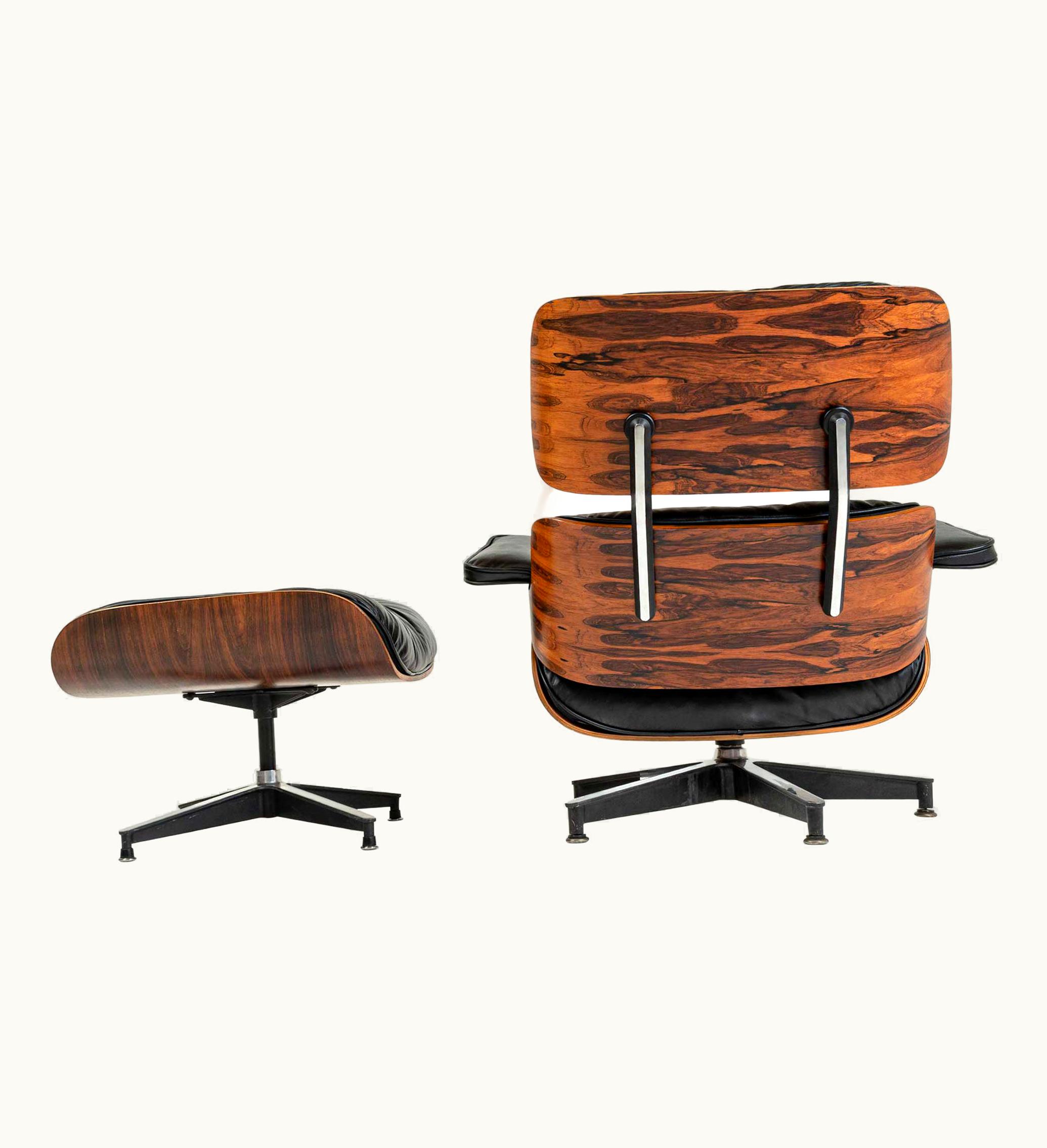 Charles and Ray Eames Exceptional Grain Restored First Gen 1956 Eames Lounge Chair & Ottoman