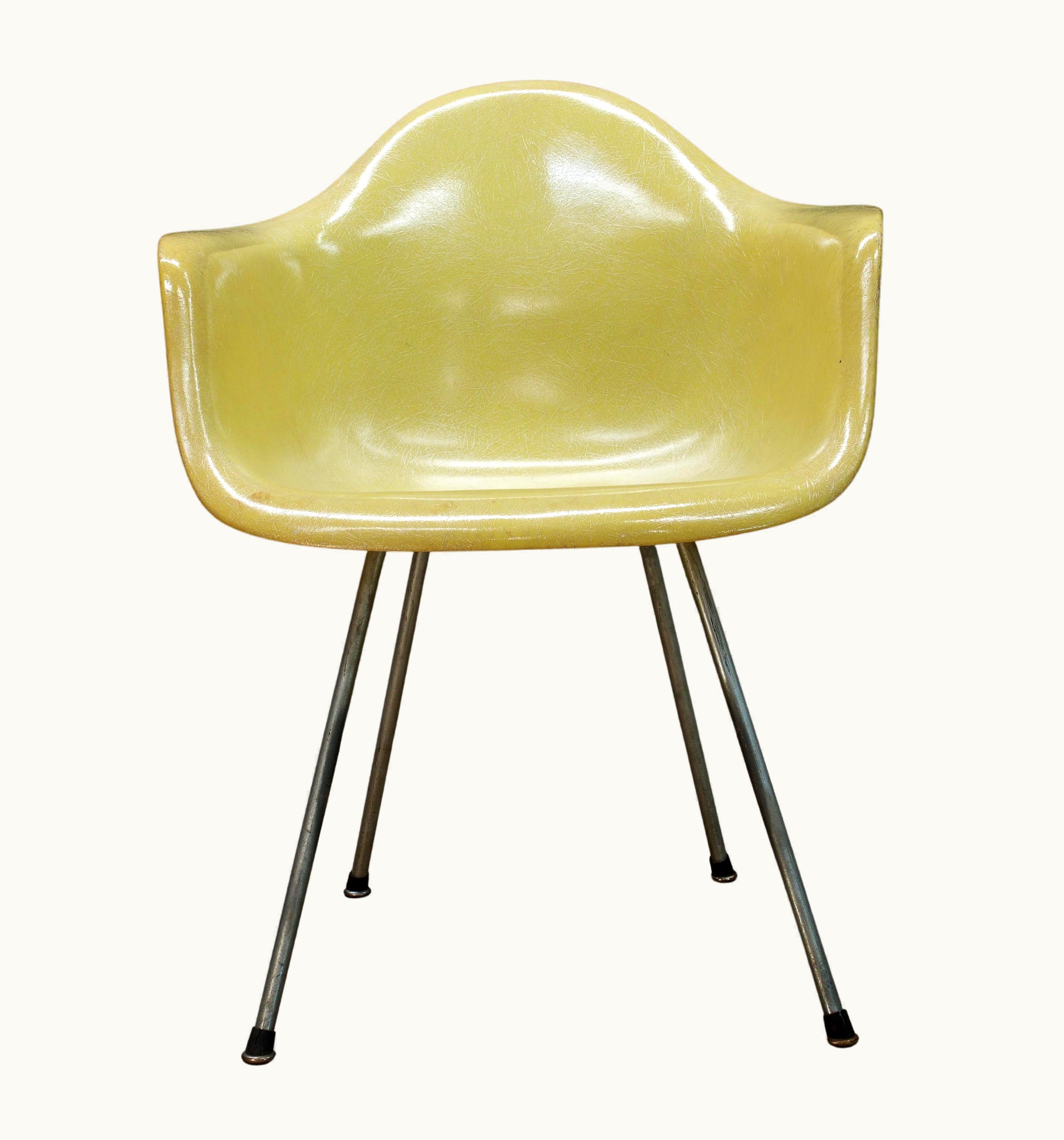 Charles and Ray Eames Vintage 1950s Lemon Yellow DAX Chair Charles+Ray Eames Zenith Herman Miller