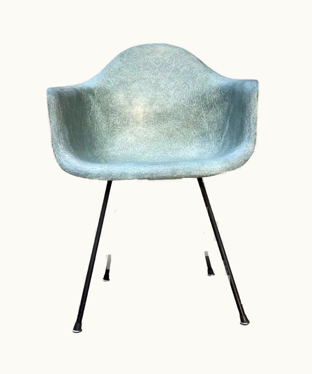 Charles and Ray Eames Early Seafoam Green Eames Armchair By Zenith Plastics