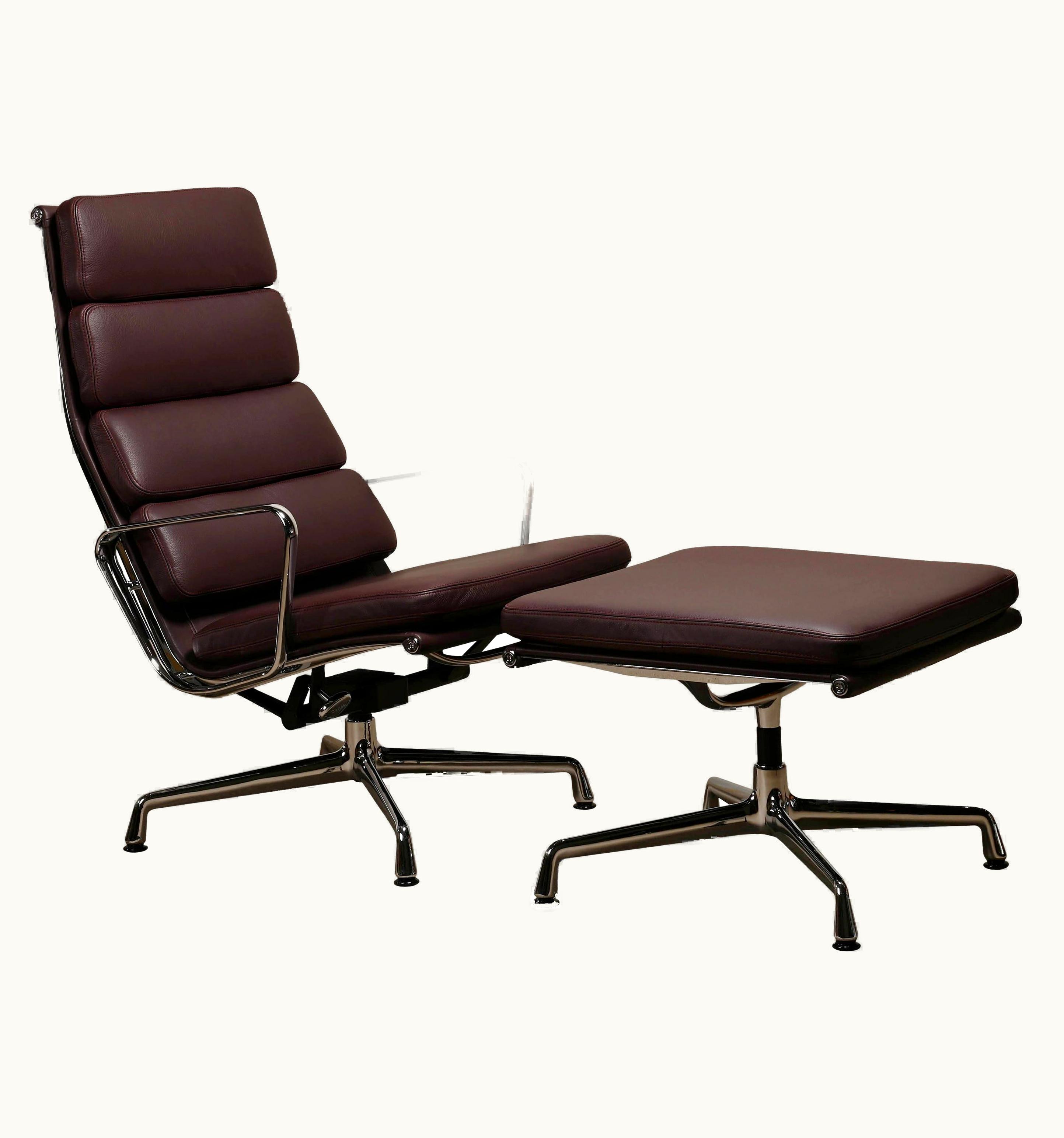 Charles Eames;Charles and Ray Eames Charles & Ray Eames EA222 Lounge Chair And EA223 Ottoman In Plume Leather, VItra