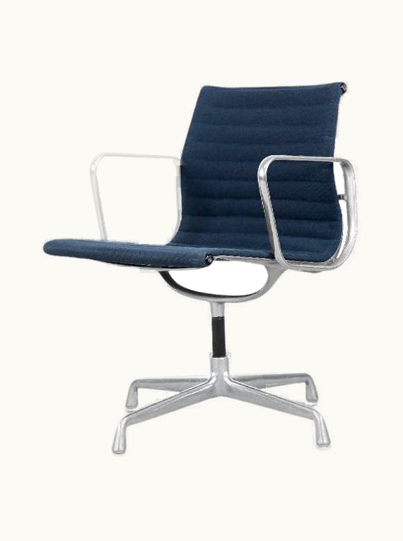 Charles and Ray Eames Vintage Fabric Aluminum EA 108 Desk Chair By Charles&Ray Eames For Herman Miller