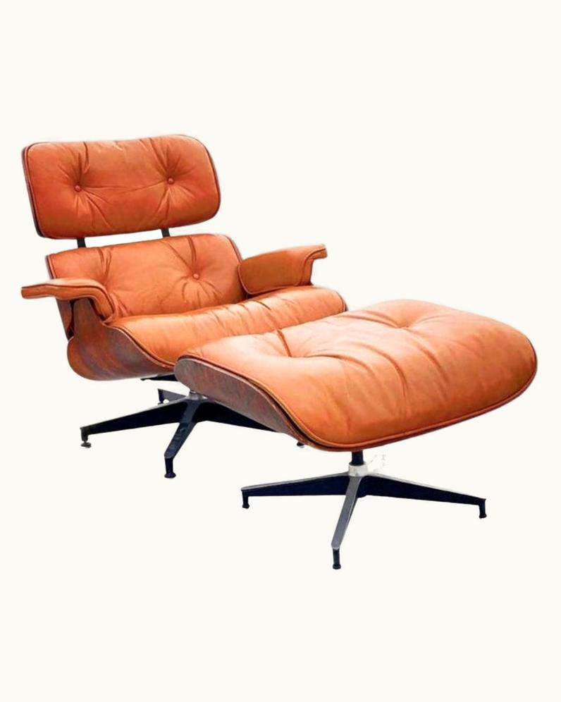 Charles and Ray Eames Charles and Ray Eames Lounge Chair And Ottoman In Burnt Orange UZ0188727