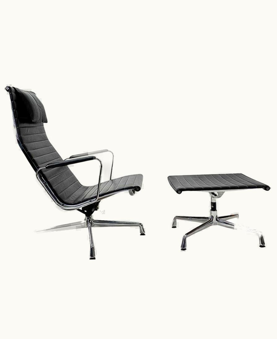 Charles and Ray Eames VItra Eames Alu Group Lounge Set, EA124, EA125, 1980s