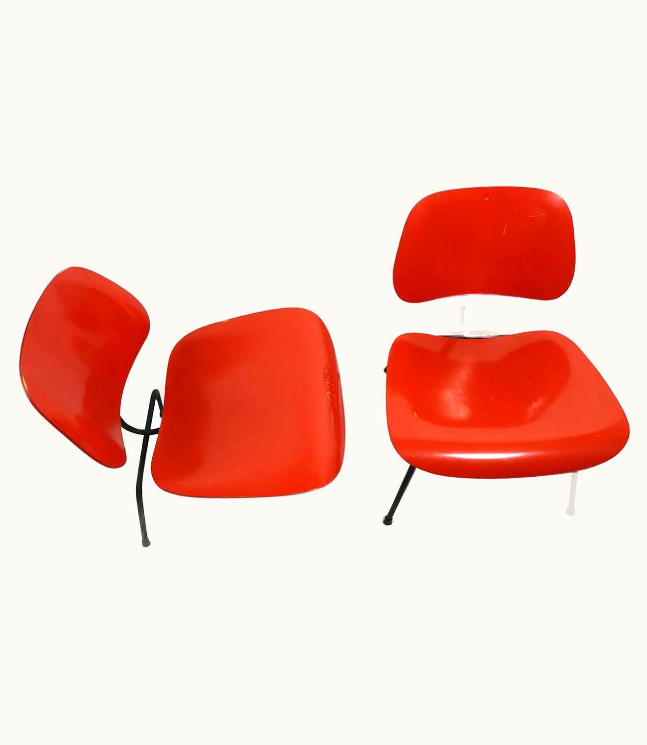 Charles and Ray Eames Pair Of Eames Lounge Chair Metal 'LCM'