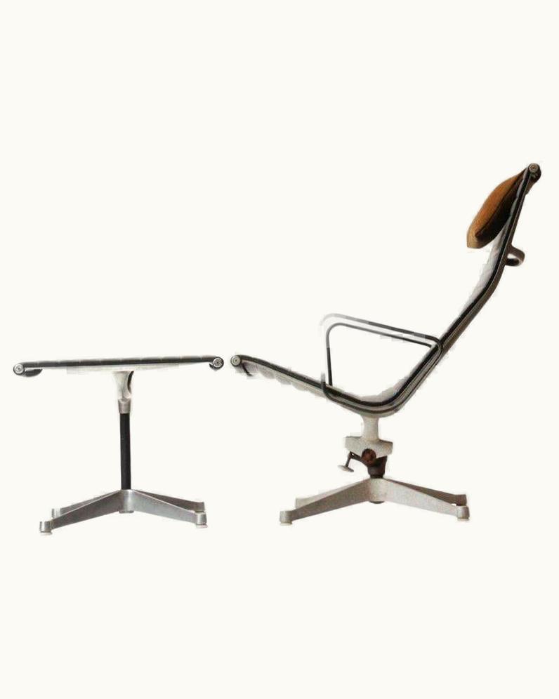 Charles and Ray Eames Aluminum Group Lounge Chair & Ottoman By Charles And Ray Eames