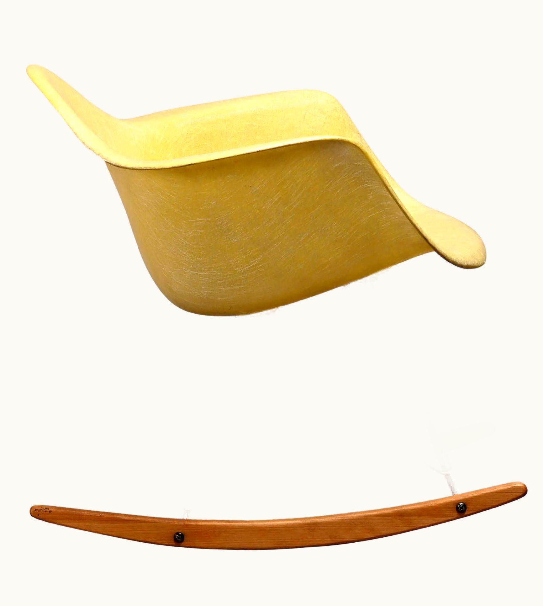Charles and Ray Eames;Charles Eames Charles & Ray Eames Lemon Yellow RAR Rocking Armchair By Herman Miller