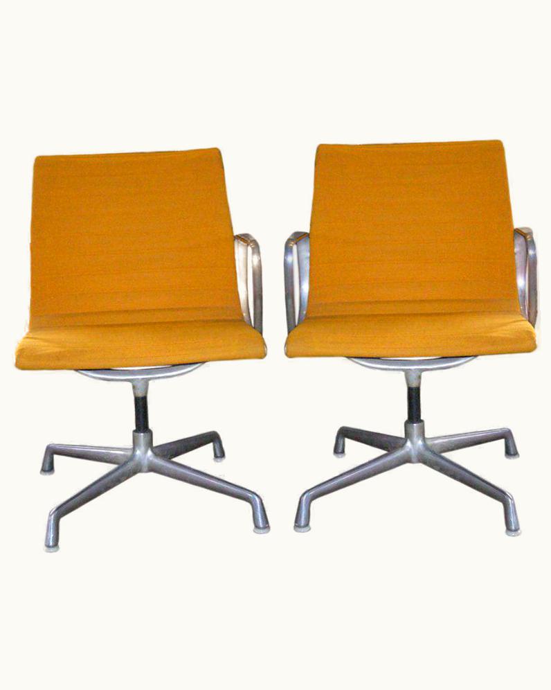 Charles and Ray Eames Set Of Two Aluminum Chairs By Charles And Ray Eames