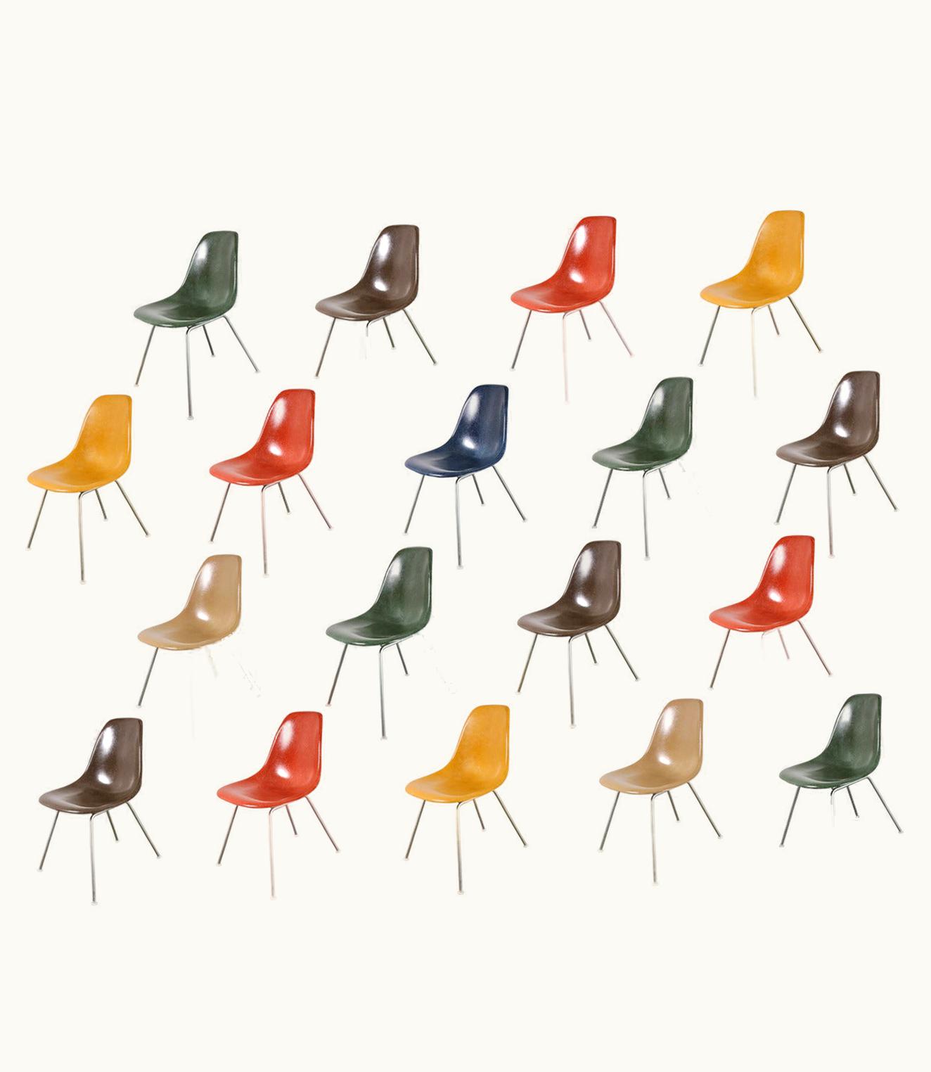 Charles and Ray Eames Original Eames Fiberglass Shell Chairs By Herman Miller