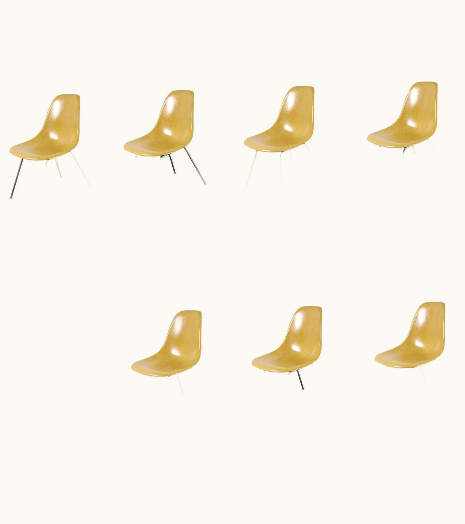 Charles and Ray Eames For Herman Miller Yellow Shell Chairs